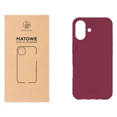 Etui silikonowe Matowe wiśniowe do Apple iPhone 16