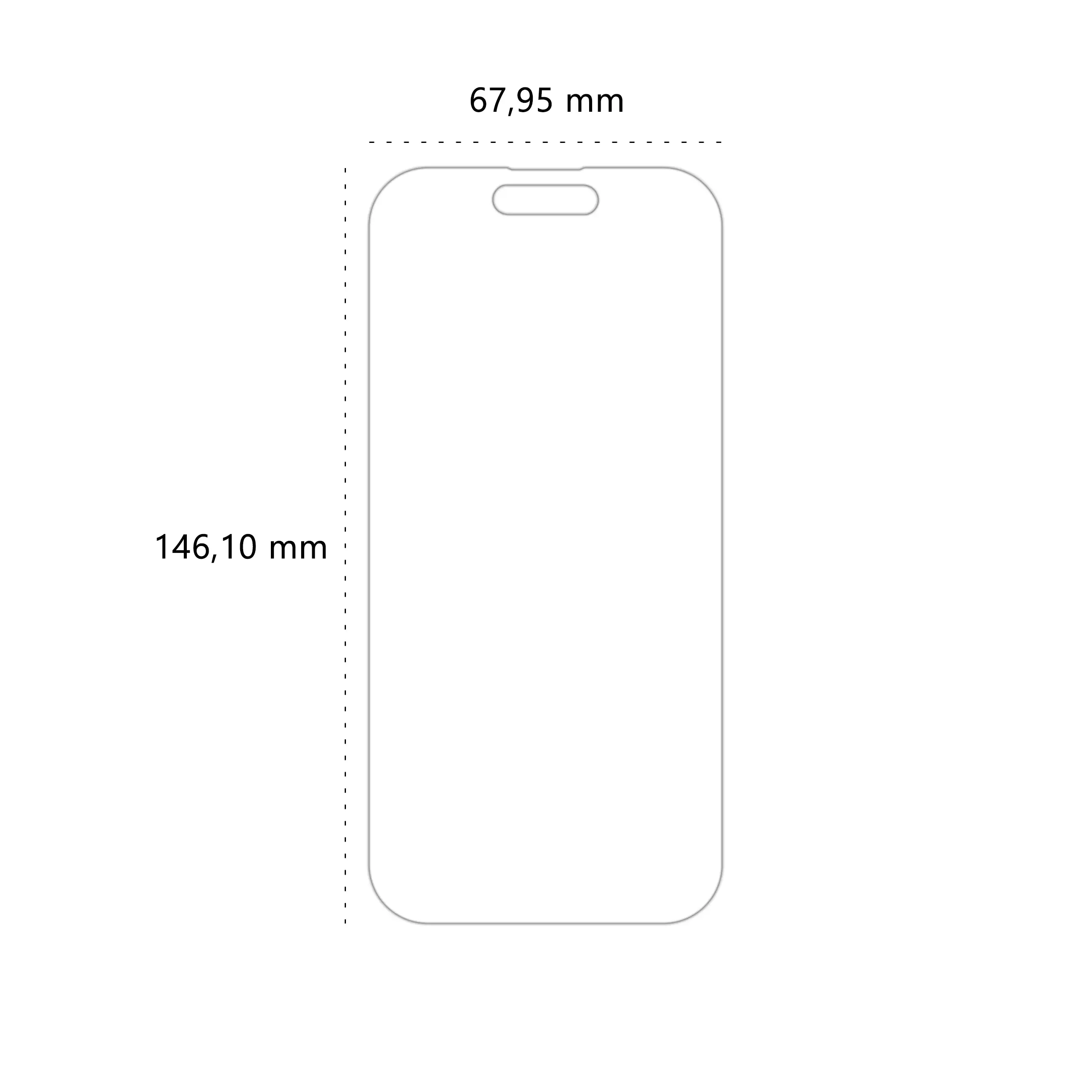 Wymiary folii ochronnej Polski Banan BananEdge do telefonu Apple iPhone 16 Pro