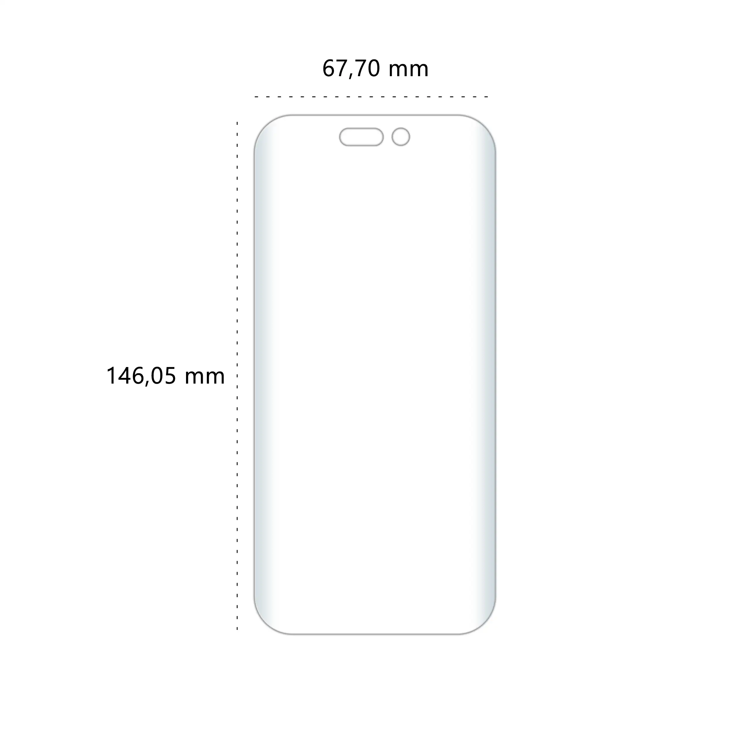 Wymiary folii ochronnej Polski Banan BananEdge do telefonu Apple iPhone 17 Pro