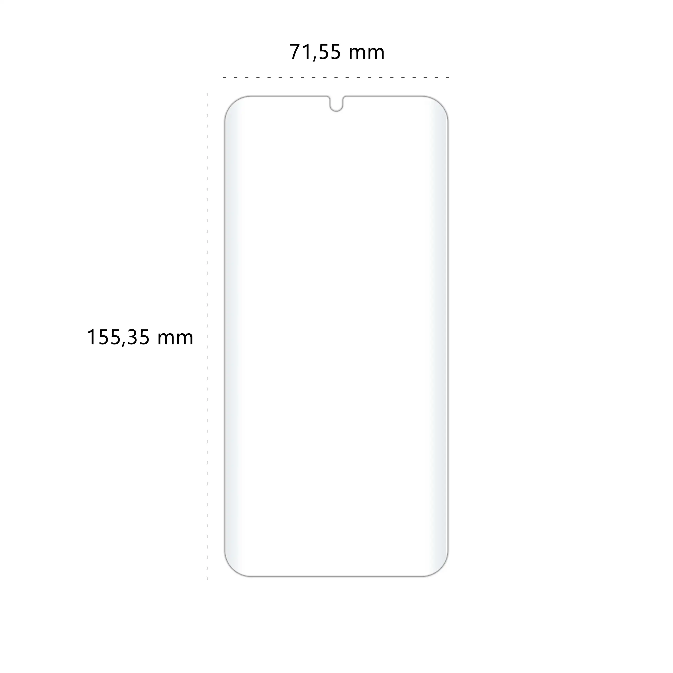 Wymiary folii ochronnej Polski Banan BananEdge do telefonu Samsung Galaxy M15