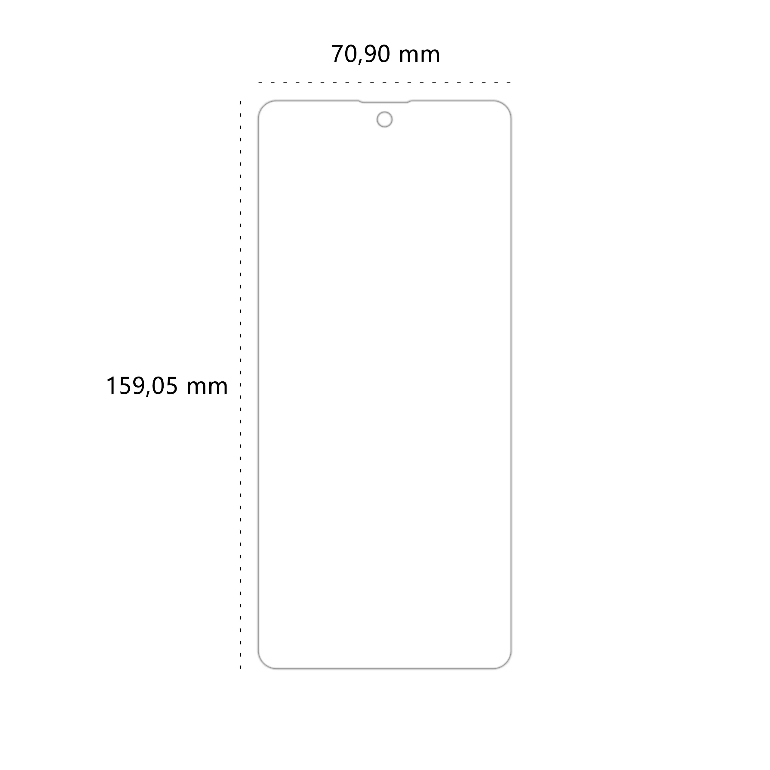 Wymiary folii ochronnej Polski Banan BananEdge do telefonu Samsung Galaxy M52 / M52 5G