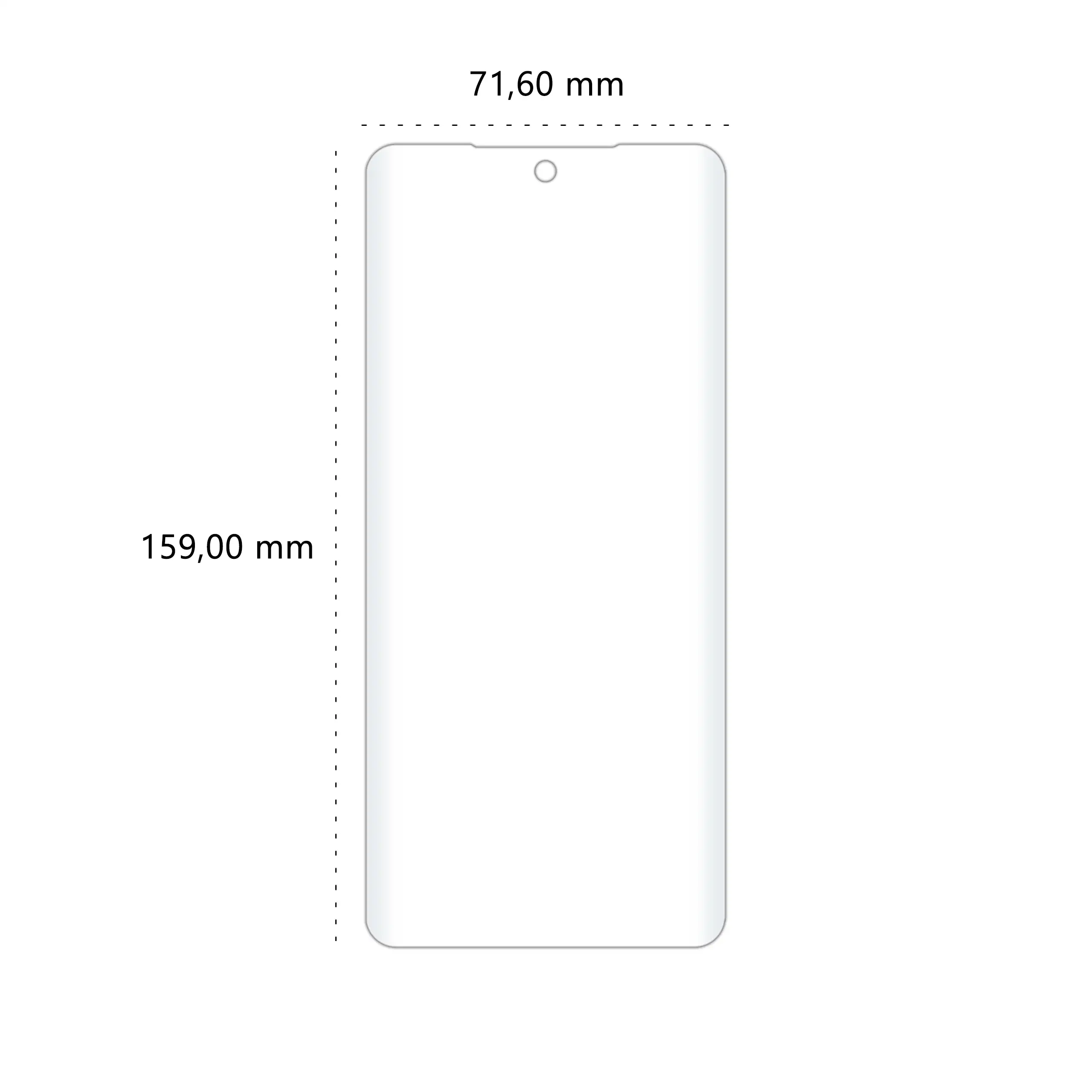 Wymiary folii ochronnej Polski Banan BananEdge do telefonu Samsung Galaxy M55 5G