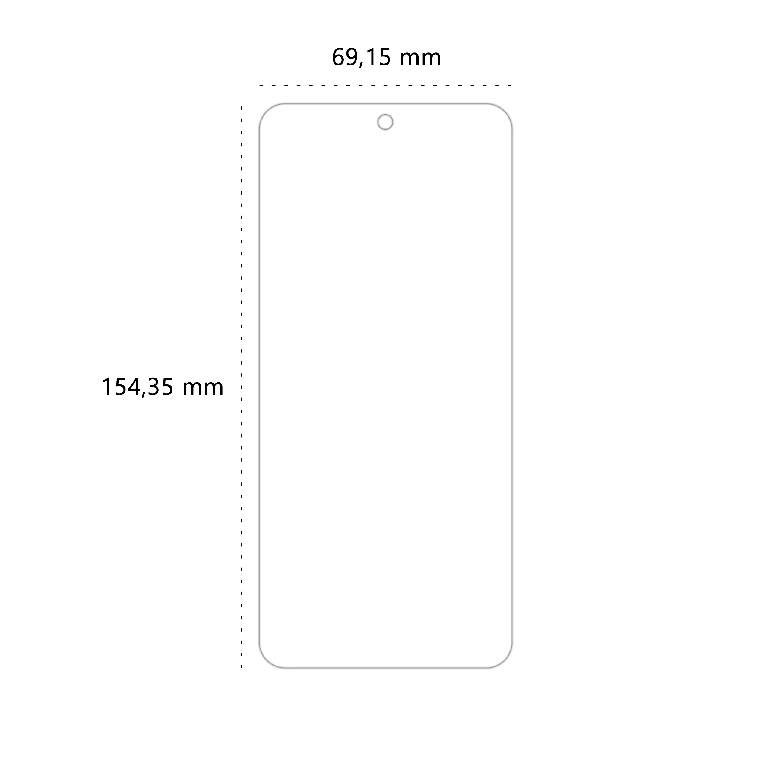 Wymiary folii ochronnej Polski Banan BananEdge do telefonu Xiaomi Redmi Note 12S