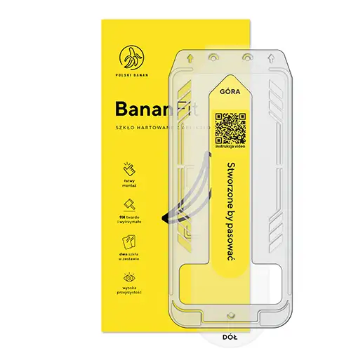 Szkło hartowane z aplikatorem Polski Banan BananFit z opakowaniem