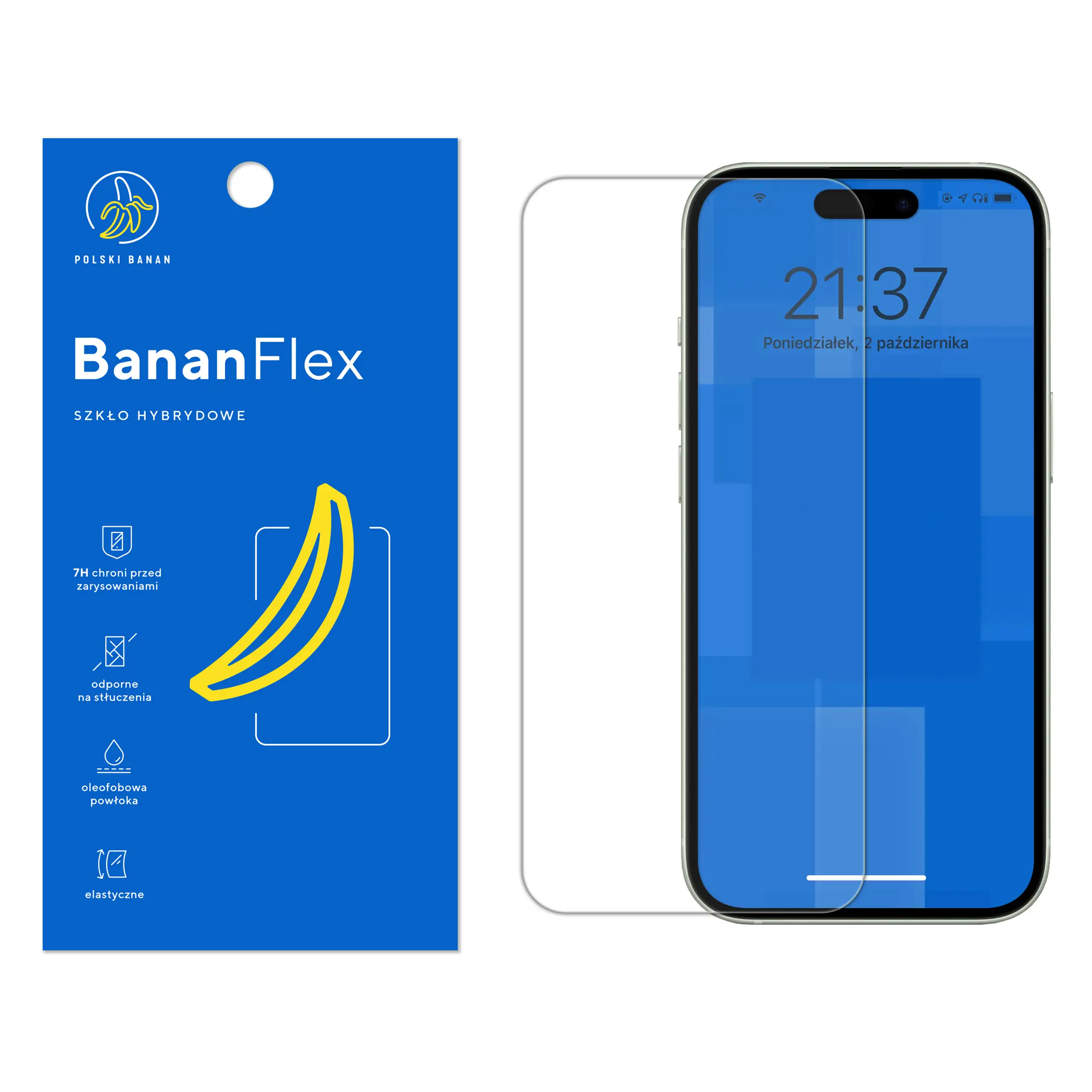 Szkło hybrydowe Polski Banan BananFlex do Apple iPhone 16