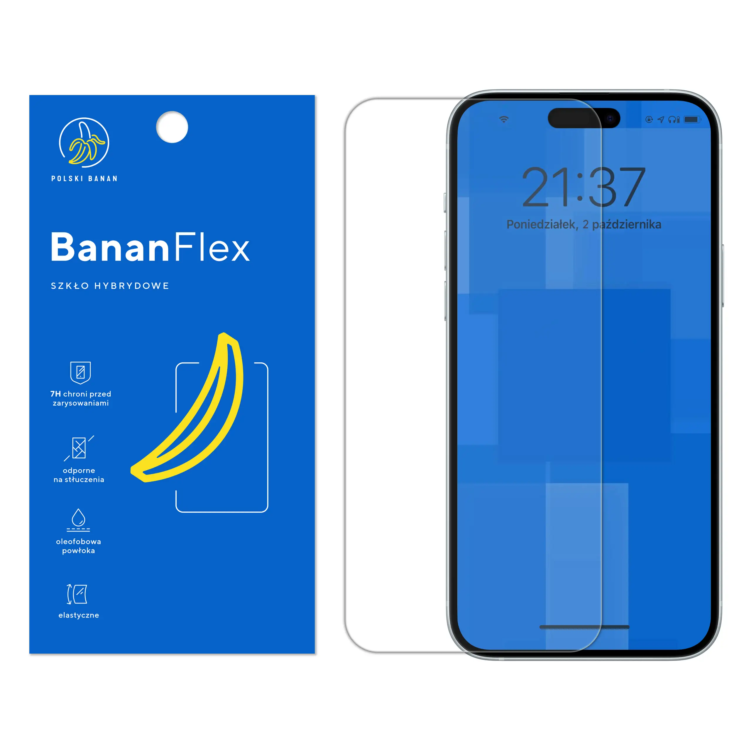 Szkło hybrydowe Polski Banan BananFlex do Apple iPhone 16 Plus