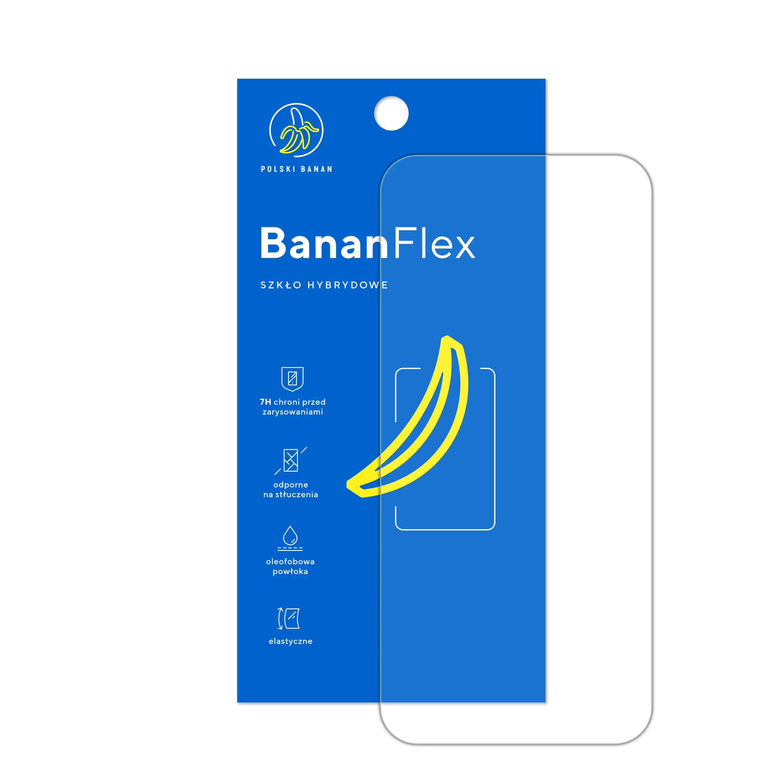Zawartość zestawu szkła hybrydowego Polski Banan BananFlex do telefonu Apple iPhone 16 Pro Max