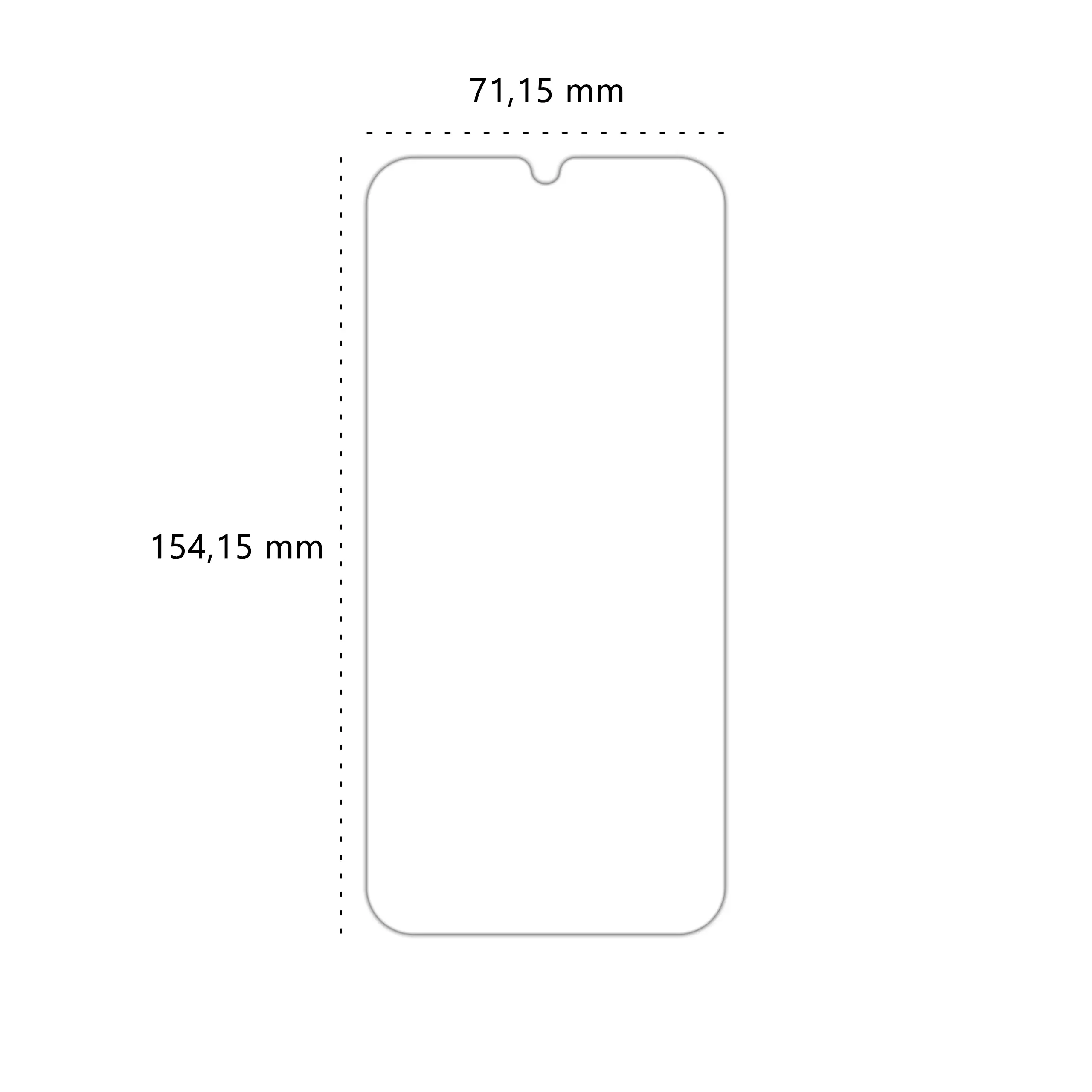 Wymiary szkła hybrydowego Polski Banan BananFlex do telefonu Samsung Galaxy A15 / A15 5G