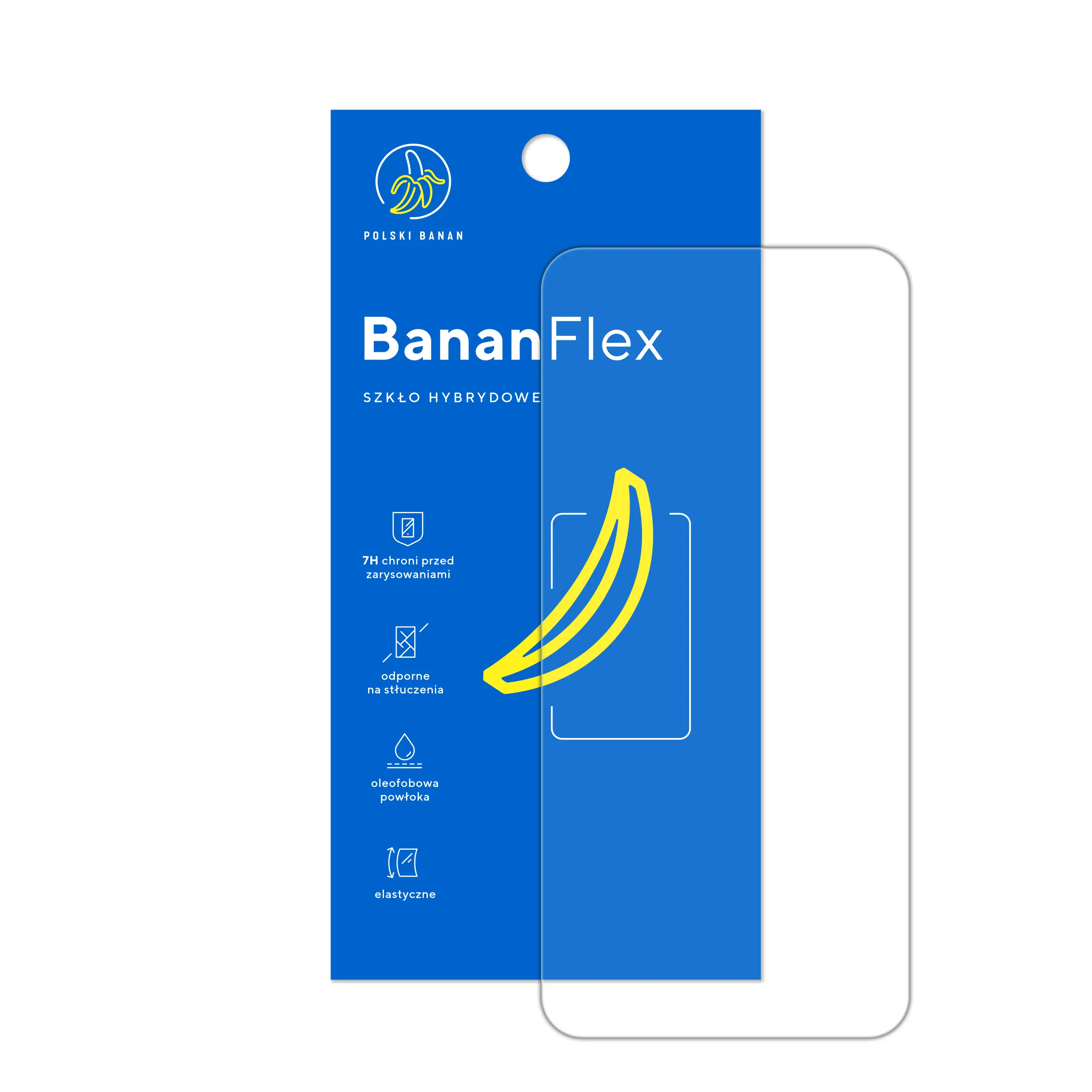 Zawartość zestawu szkła hybrydowego Polski Banan BananFlex do telefonu Samsung Galaxy A55