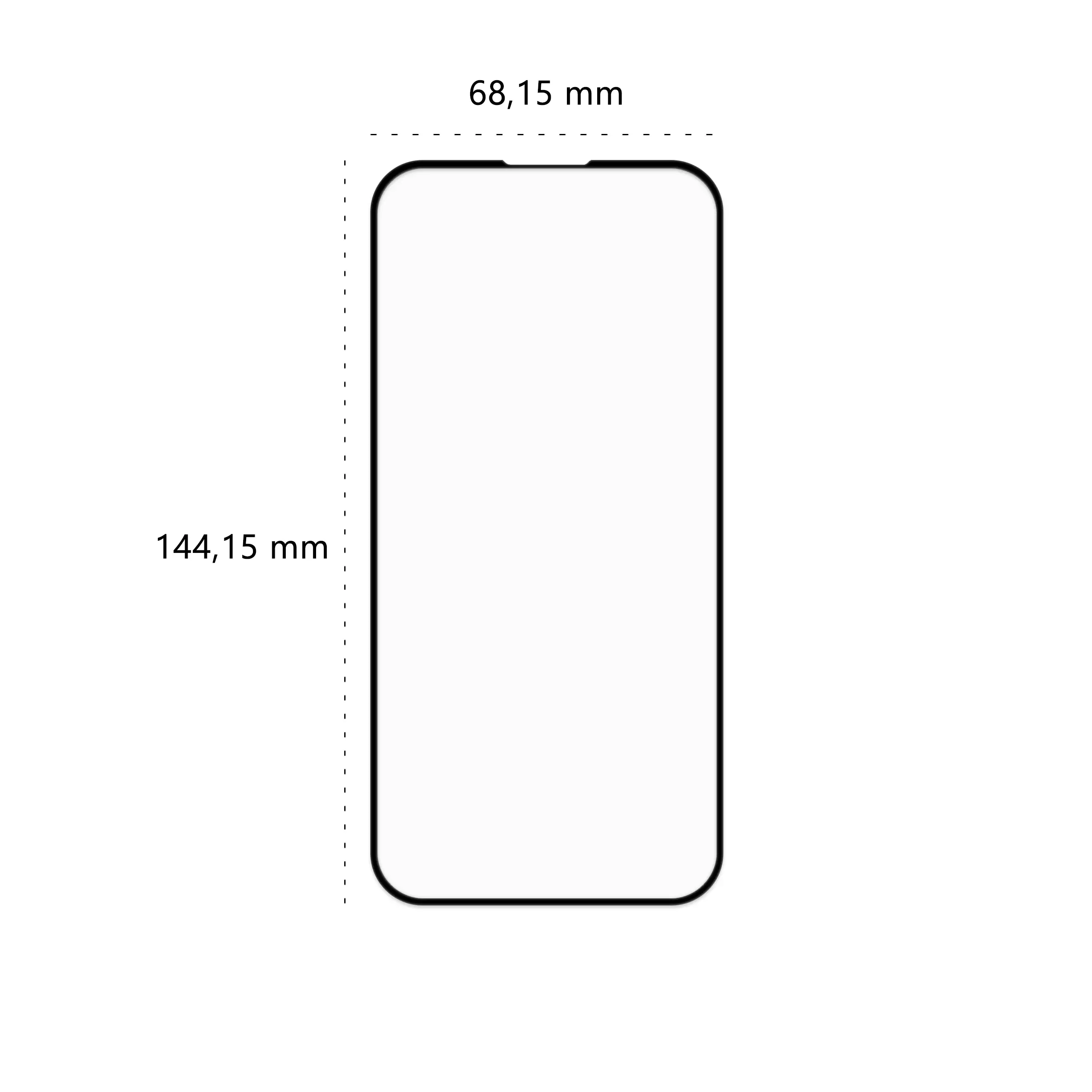 Wymiary szkła hartowanego 5D Polski Banan BananGuard w kolorze czarnym do telefonu Apple iPhone 16