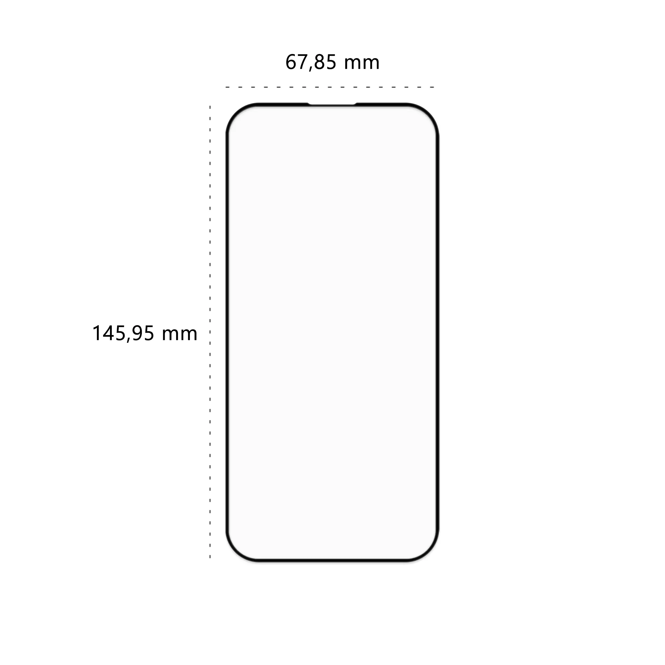 Wymiary szkła hartowanego 5D Polski Banan BananGuard w kolorze czarnym do telefonu Apple iPhone 16 Pro