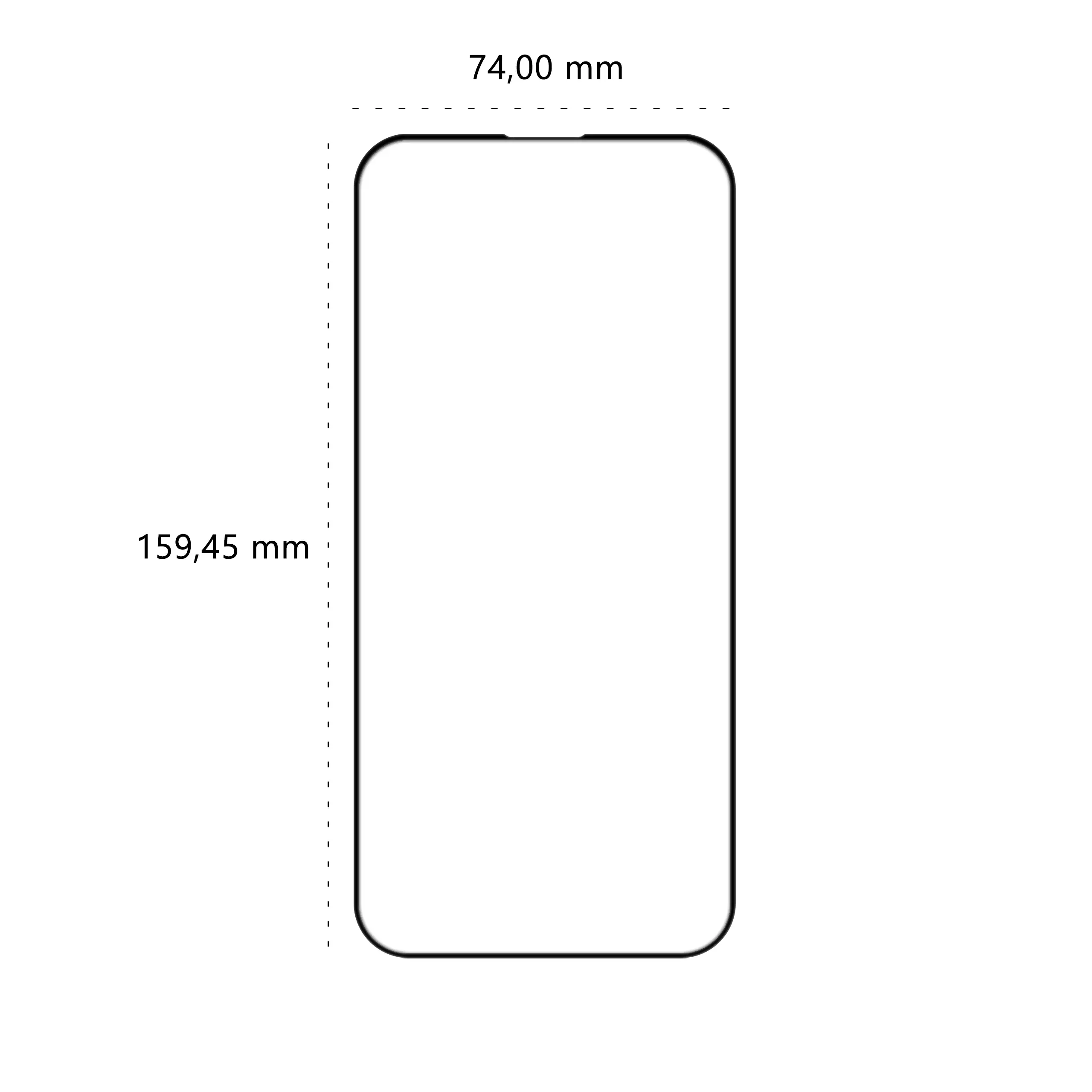 Wymiary szkła hartowanego 5D Polski Banan BananGuard w kolorze czarnym do telefonu Apple iPhone 16 Pro Max