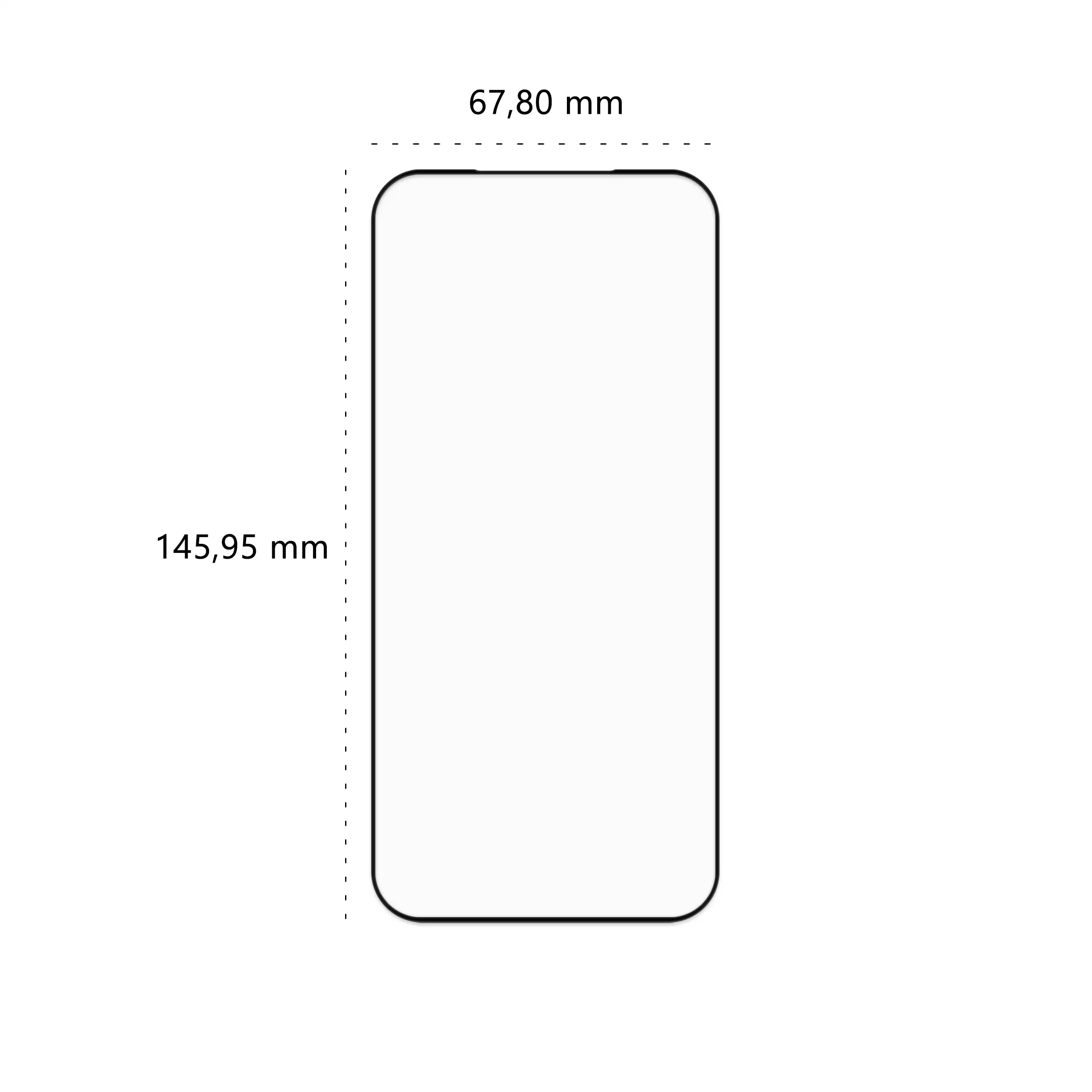 Wymiary szkła hartowanego 5D Polski Banan BananGuard w kolorze czarnym do telefonu Apple iPhone 17 Pro