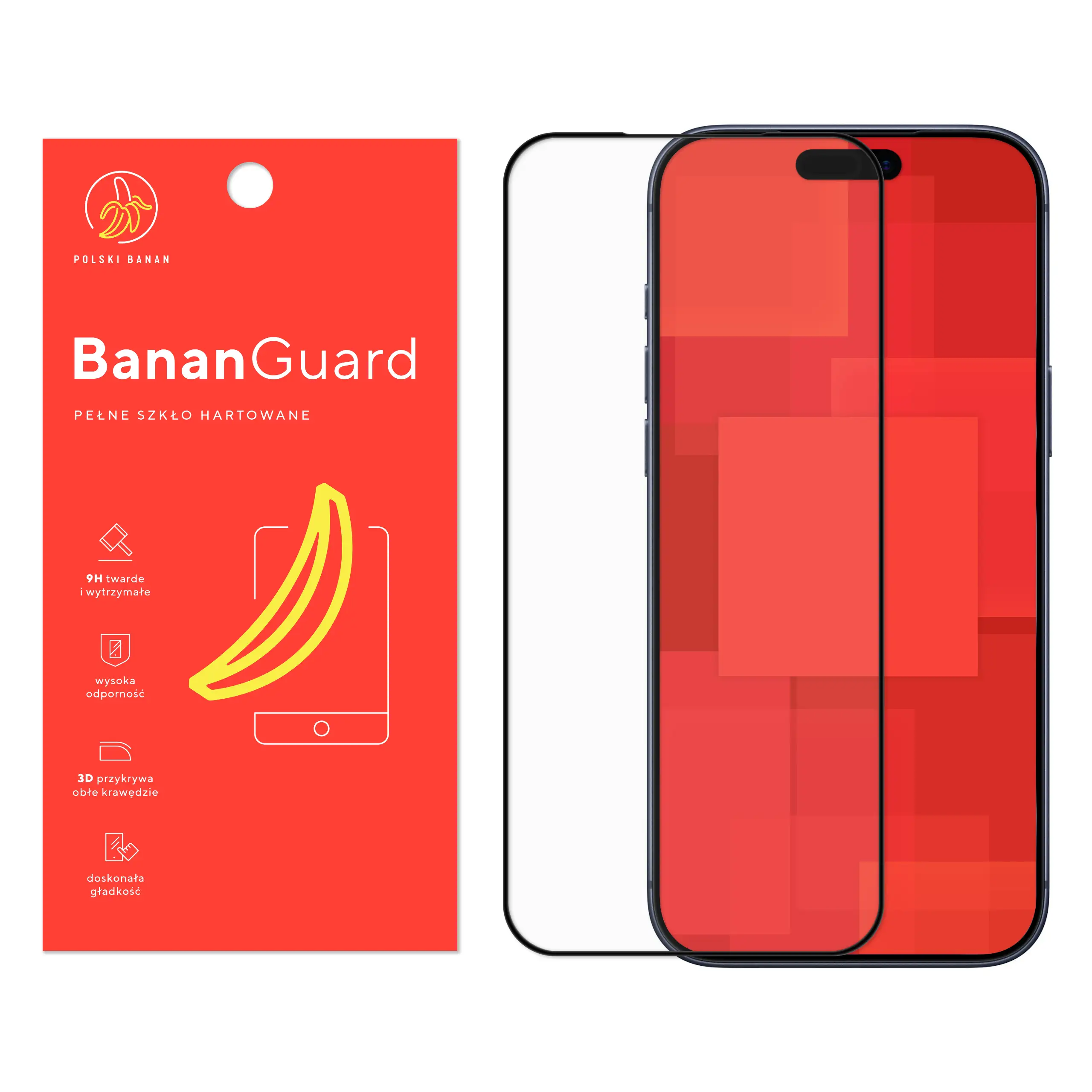 Szkło hartowane 5D Polski Banan BananGuard w kolorze czarnym do Apple iPhone 17 Pro Max