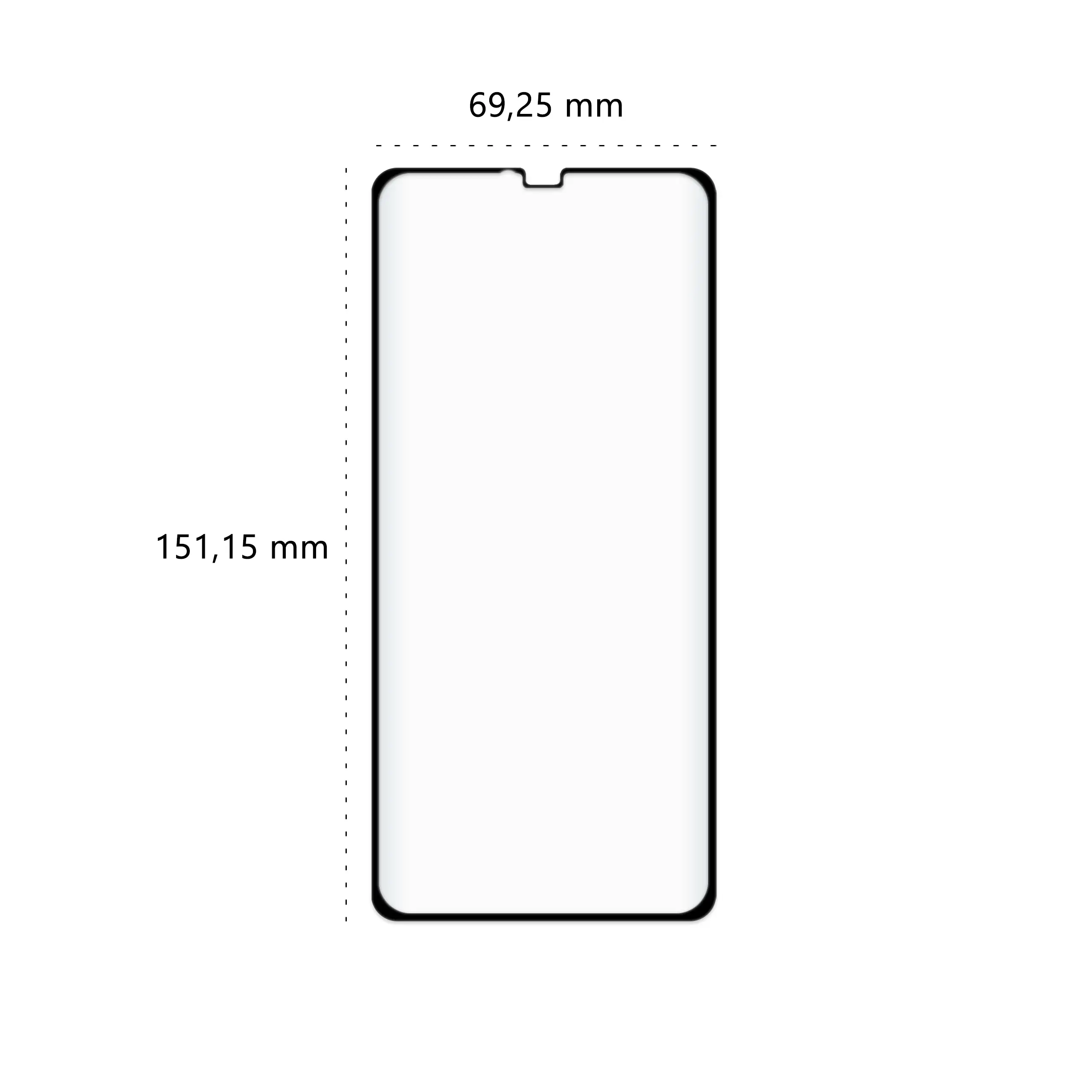 Wymiary szkła hartowanego 3D Polski Banan BananGuard w kolorze czarnym do telefonu Huawei Mate 20 Pro