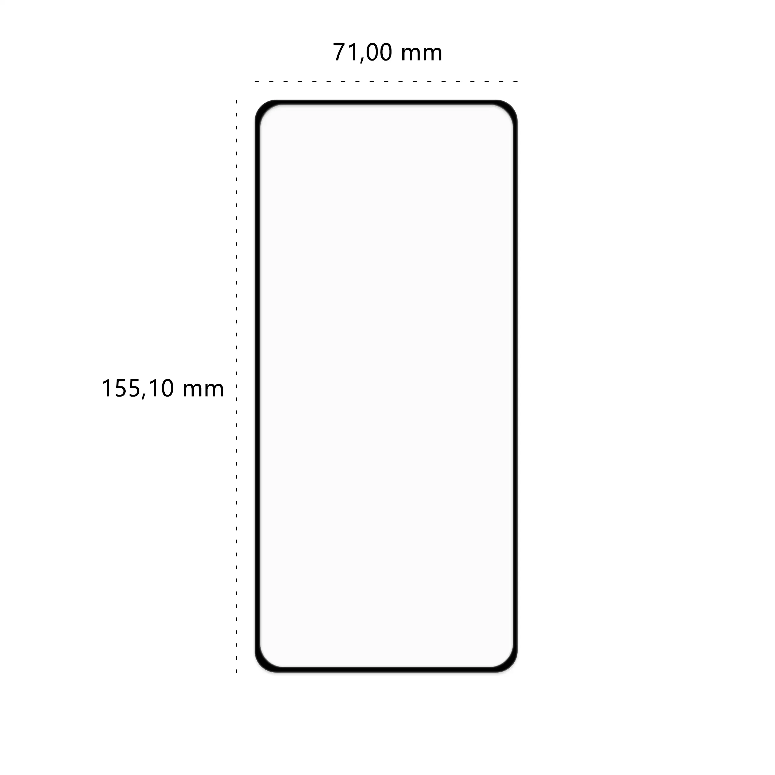 Wymiary szkła hartowanego 5D Polski Banan BananGuard w kolorze czarnym do telefonu Huawei Nova 9