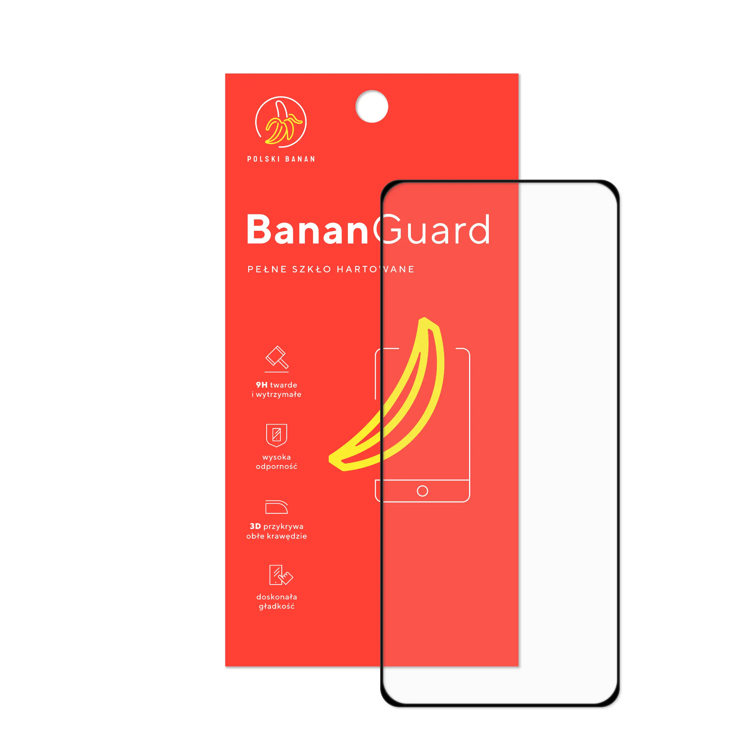 Szkło hartowane 5D Polski Banan BananGuard w kolorze czarnym z opakowaniem do telefonu Motorola Edge 40