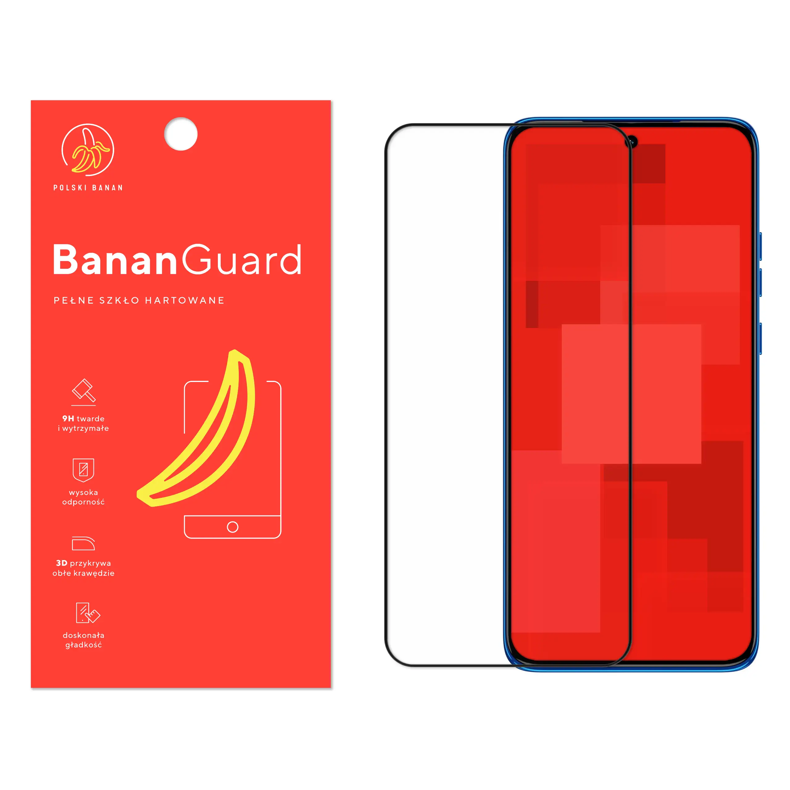 Szkło hartowane 5D Polski Banan BananGuard w kolorze czarnym do Motorola Edge 50 Neo