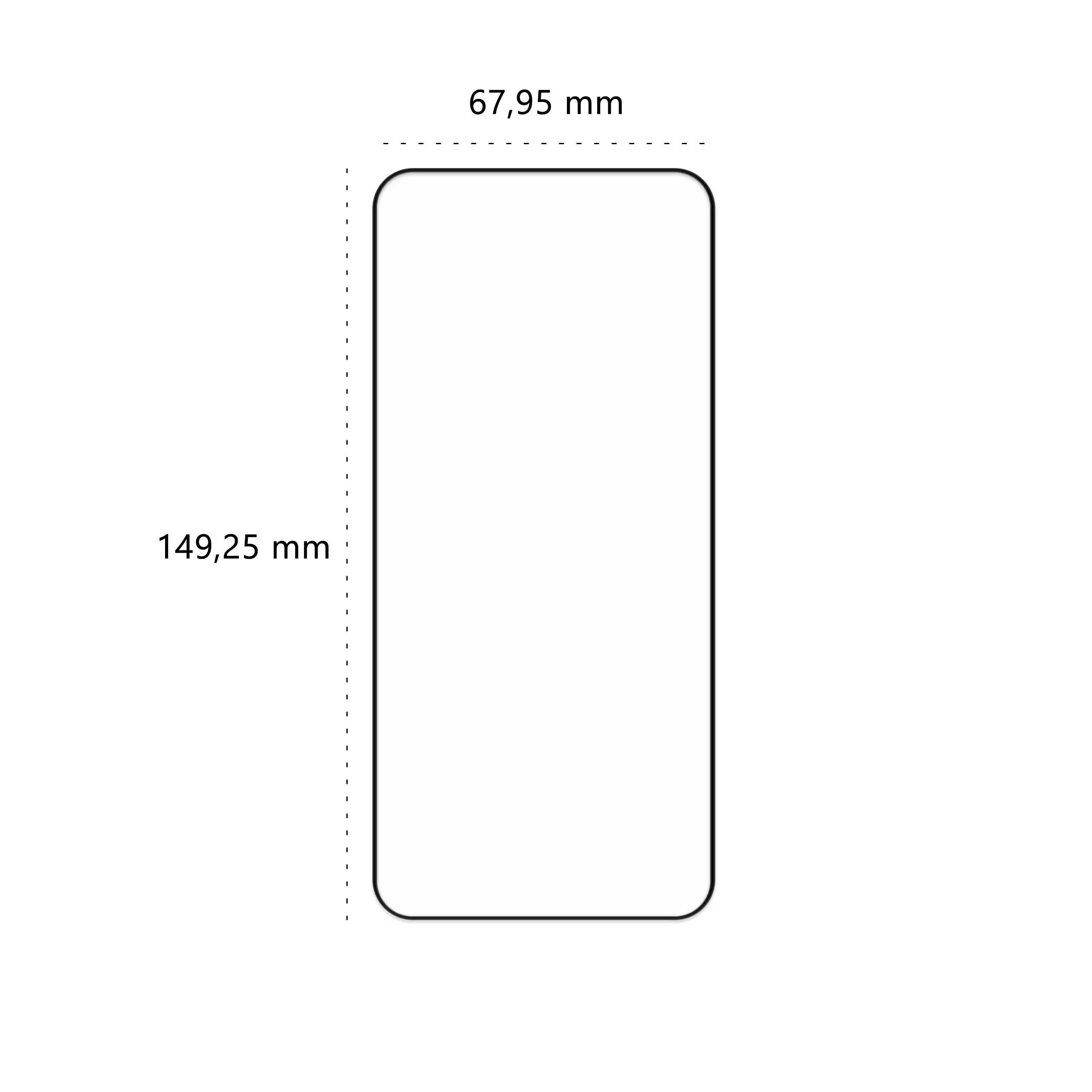 Wymiary szkła hartowanego 5D Polski Banan BananGuard w kolorze czarnym do telefonu Motorola Edge 50 Neo
