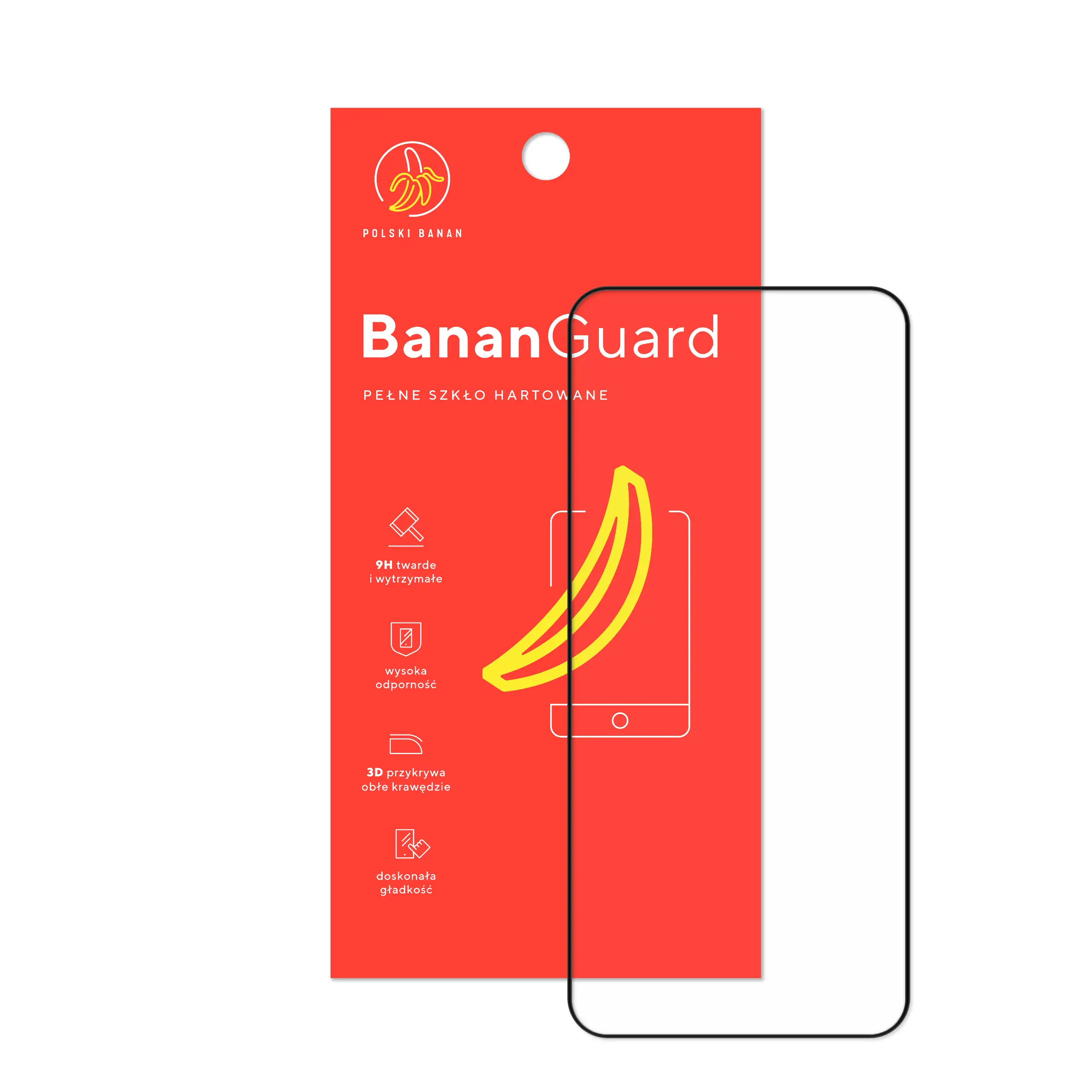 Szkło hartowane 5D Polski Banan BananGuard w kolorze czarnym z opakowaniem do telefonu Motorola Edge 50 Neo