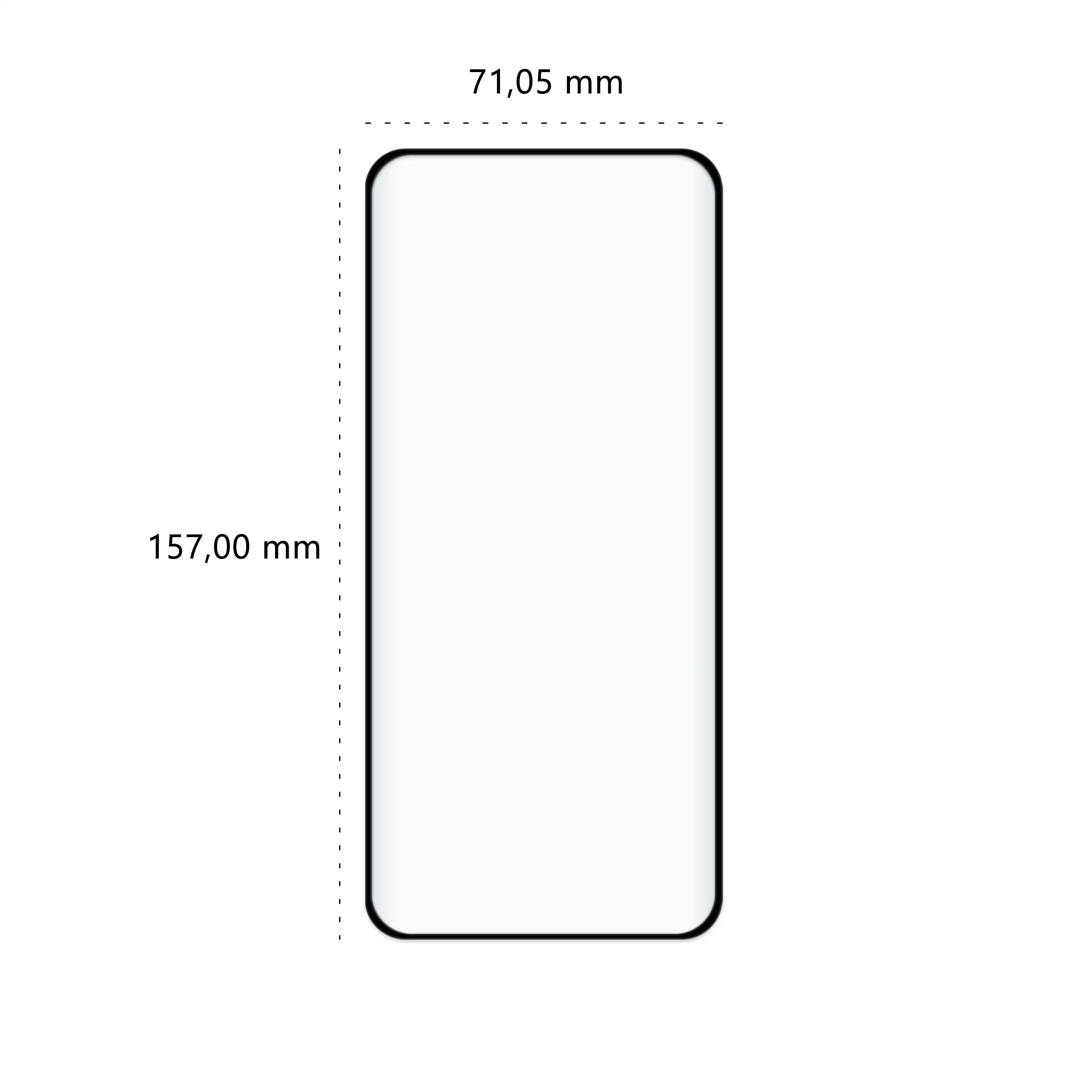 Wymiary szkła hartowanego 5D Polski Banan BananGuard w kolorze czarnym do telefonu Motorola Edge 50 Pro