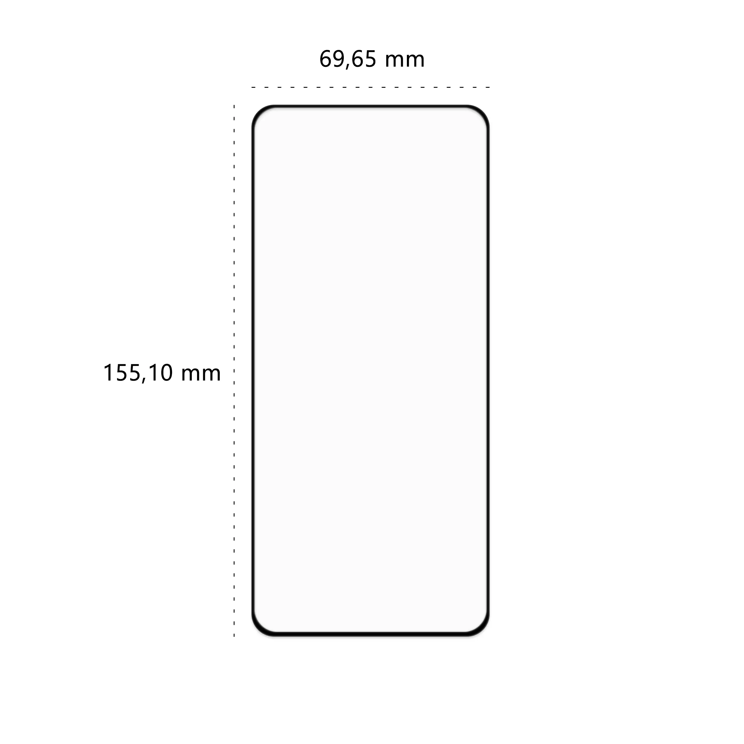 Wymiary szkła hartowanego 5D Polski Banan BananGuard w kolorze czarnym do telefonu Motorola Moto G72