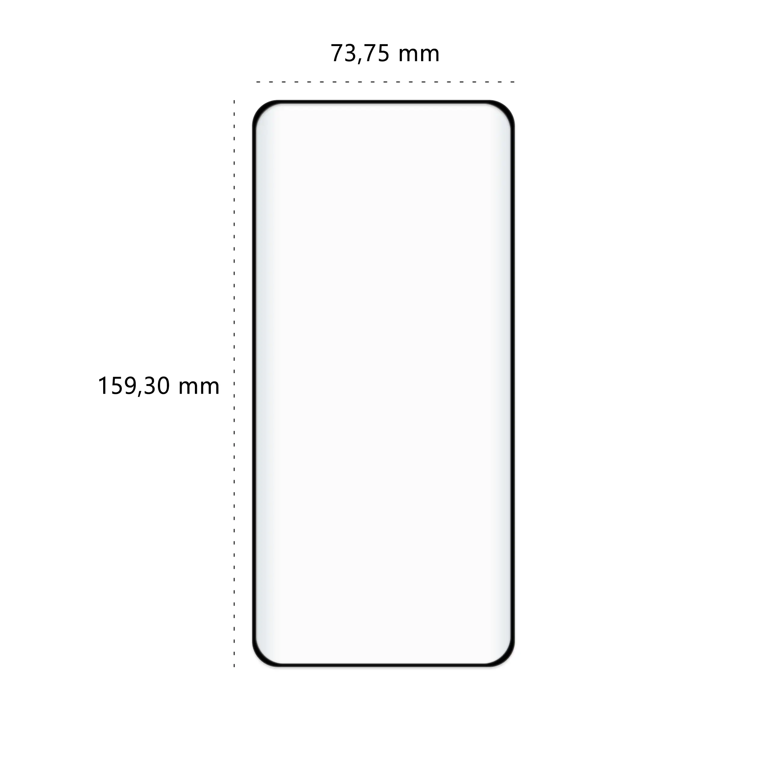 Wymiary szkła hartowanego 5D Polski Banan BananGuard w kolorze czarnym do telefonu OnePlus 12