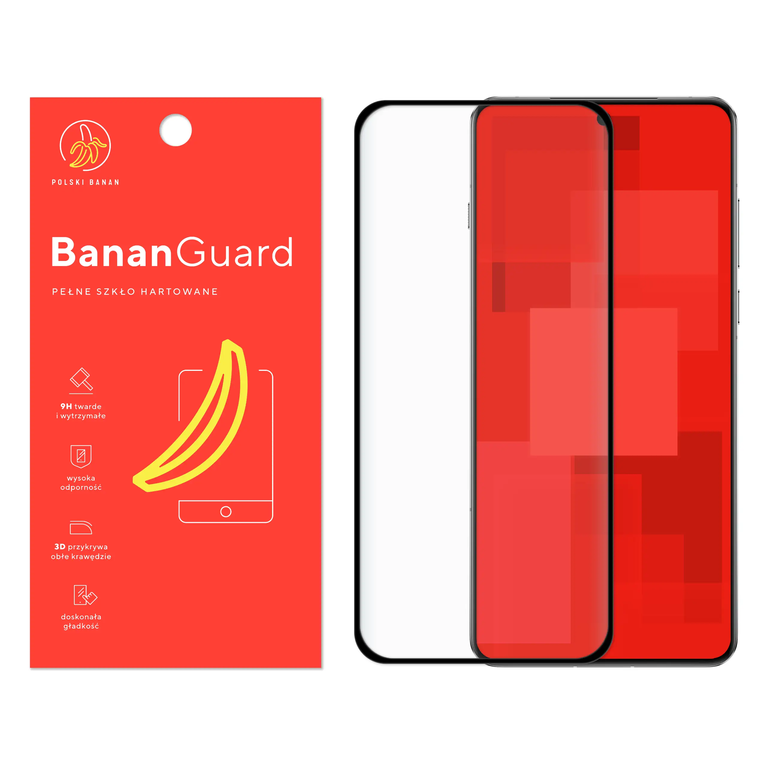 Szkło hartowane 5D Polski Banan BananGuard w kolorze czarnym do OnePlus 13