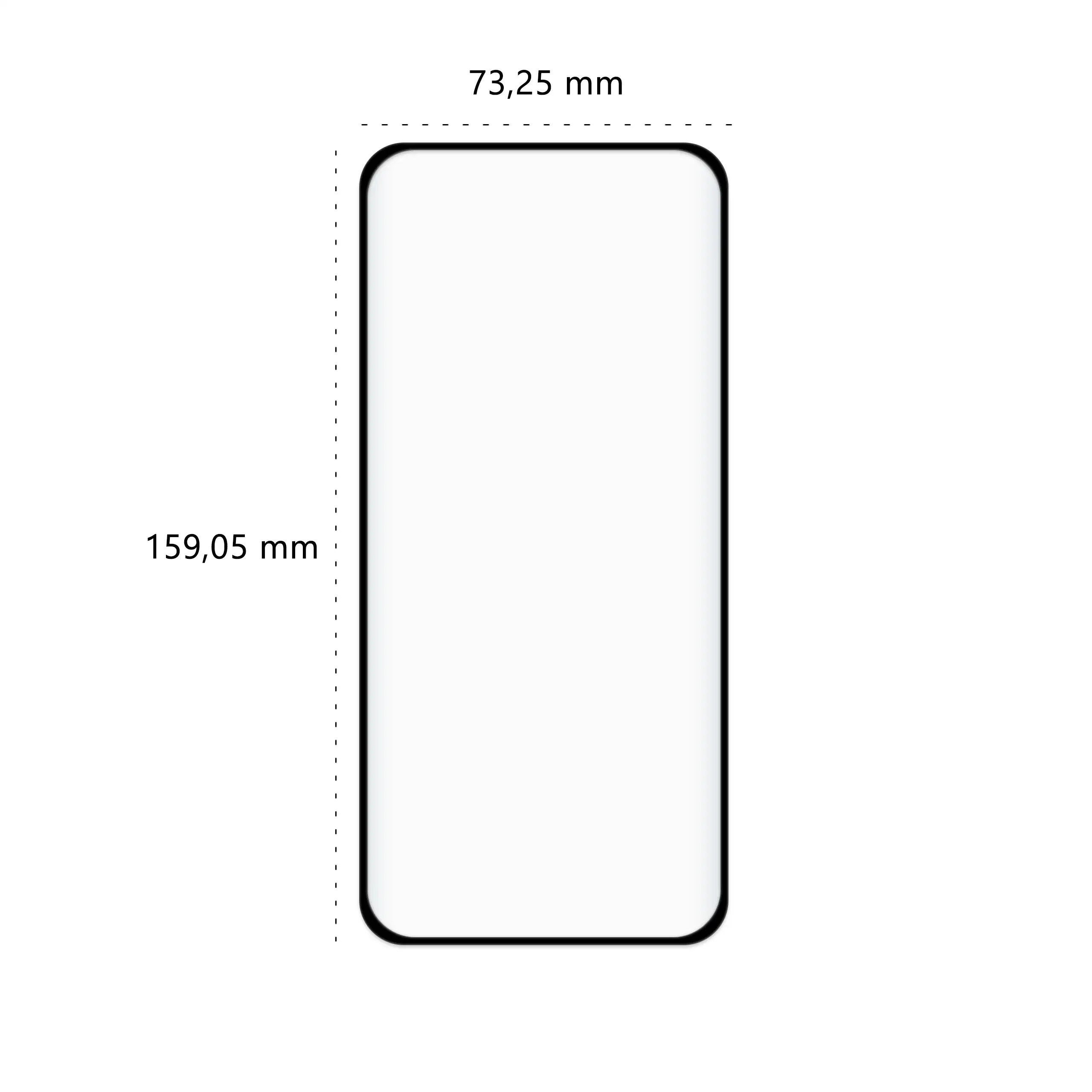 Wymiary szkła hartowanego 5D Polski Banan BananGuard w kolorze czarnym do telefonu OnePlus 13