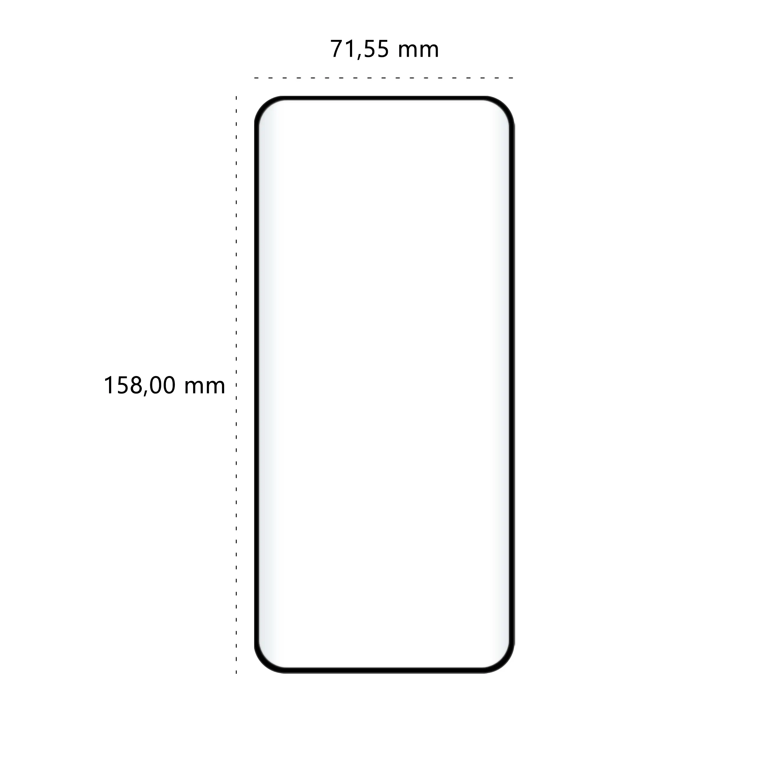 Wymiary szkła hartowanego 5D Polski Banan BananGuard w kolorze czarnym do telefonu Oppo Find X5 Pro
