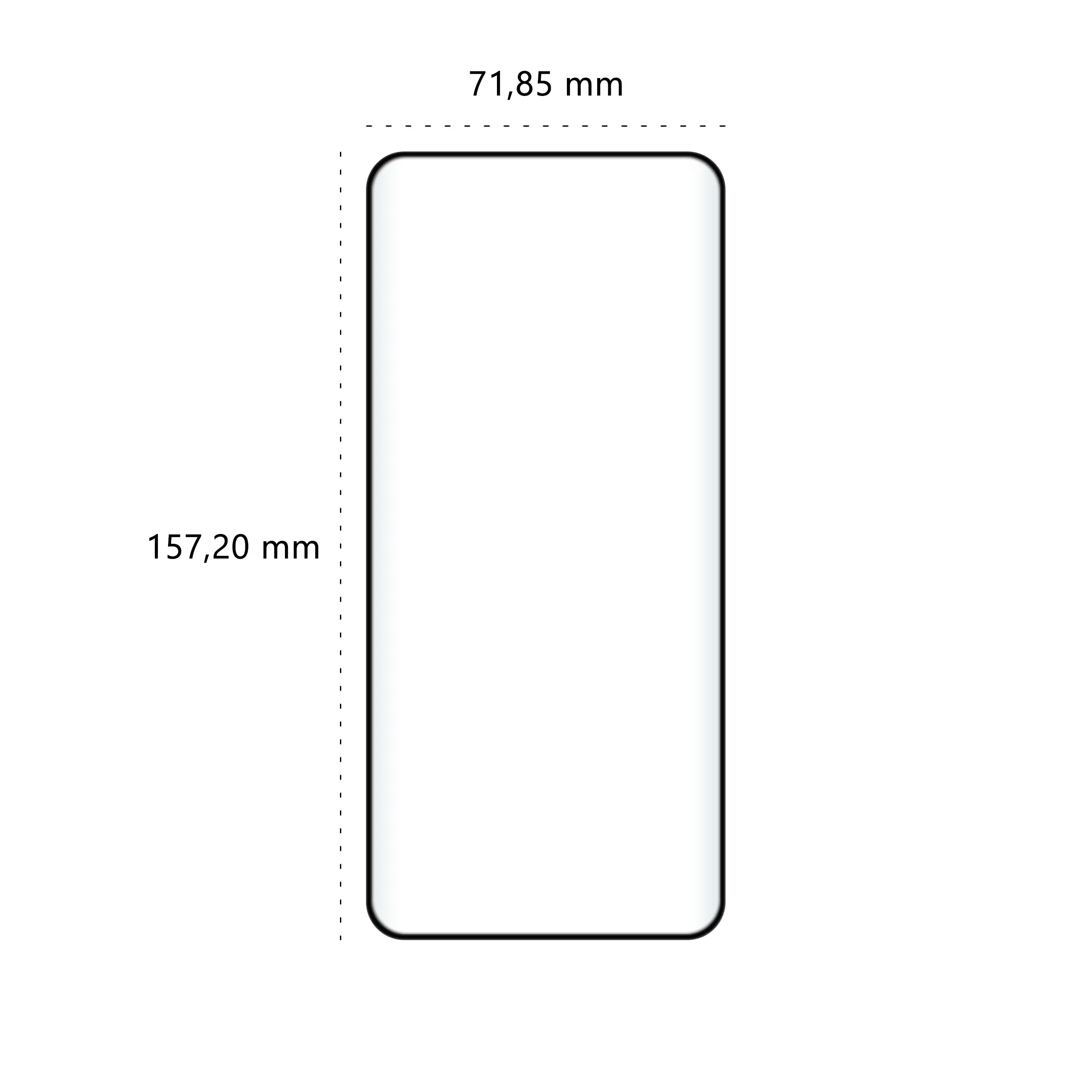 Wymiary szkła hartowanego 5D Polski Banan BananGuard w kolorze czarnym do telefonu Oppo Reno12 Pro