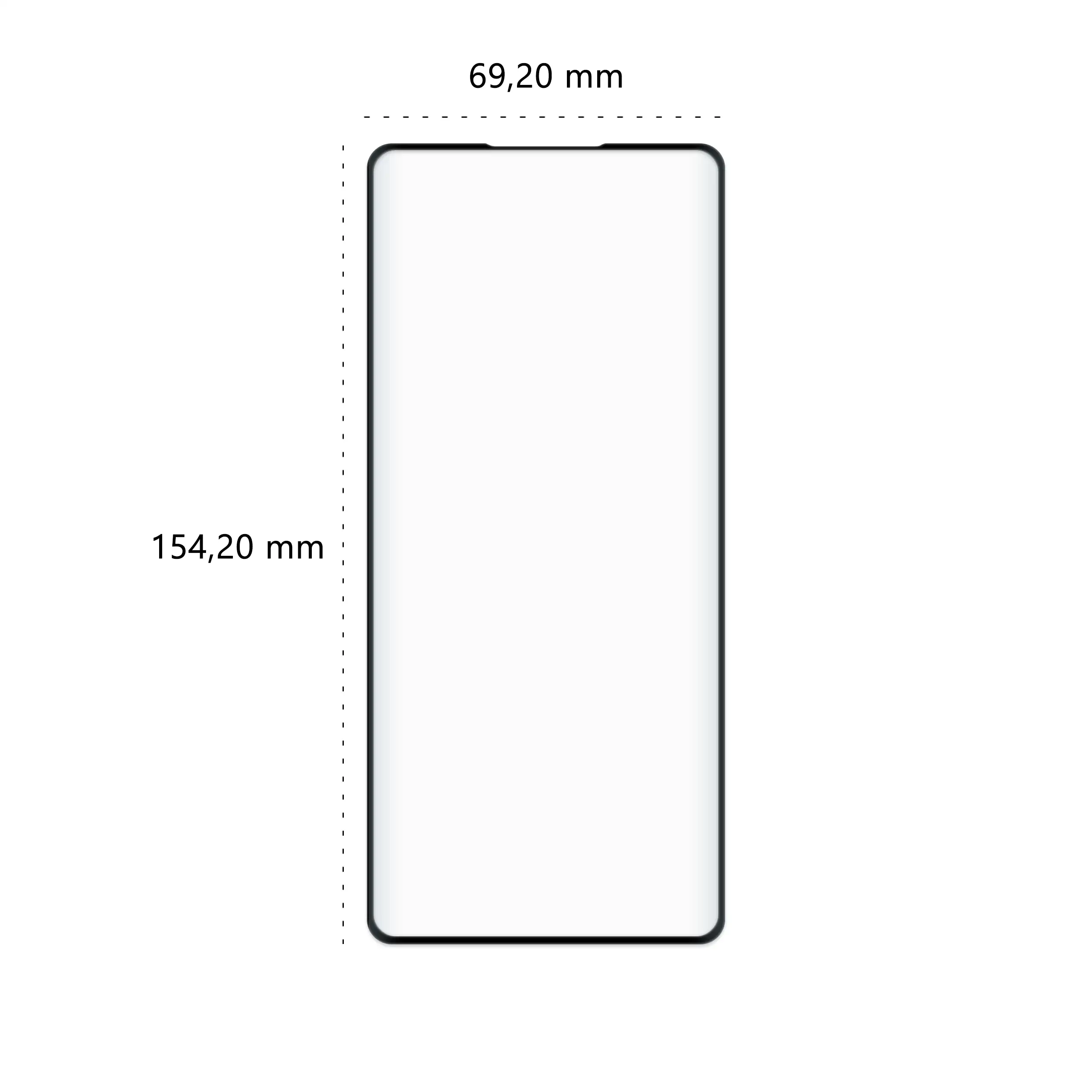 Wymiary szkła hartowanego 5D Polski Banan BananGuard w kolorze czarnym do telefonu Oppo Reno6 Pro 5G