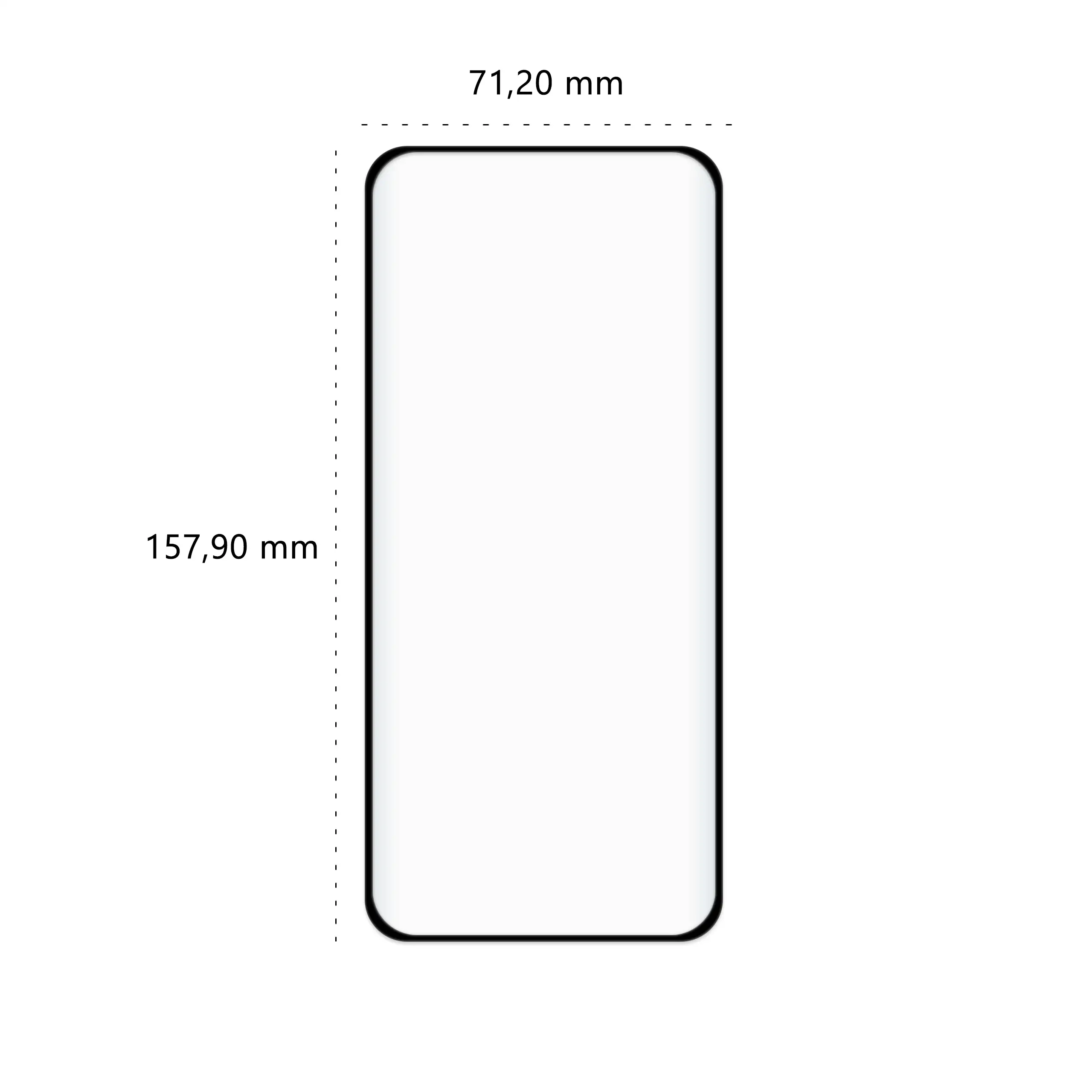 Wymiary szkła hartowanego 5D Polski Banan BananGuard w kolorze czarnym do telefonu Realme 12 Pro / 12 Pro Plus