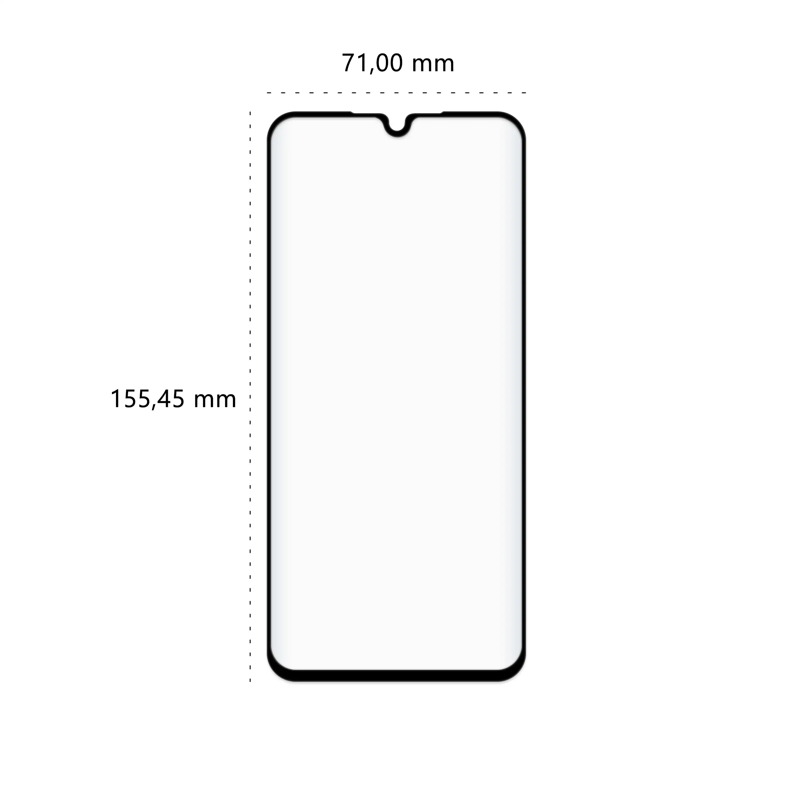 Wymiary szkła hartowanego 5D Polski Banan BananGuard w kolorze czarnym do telefonu Samsung Galaxy A15 / A15 5G