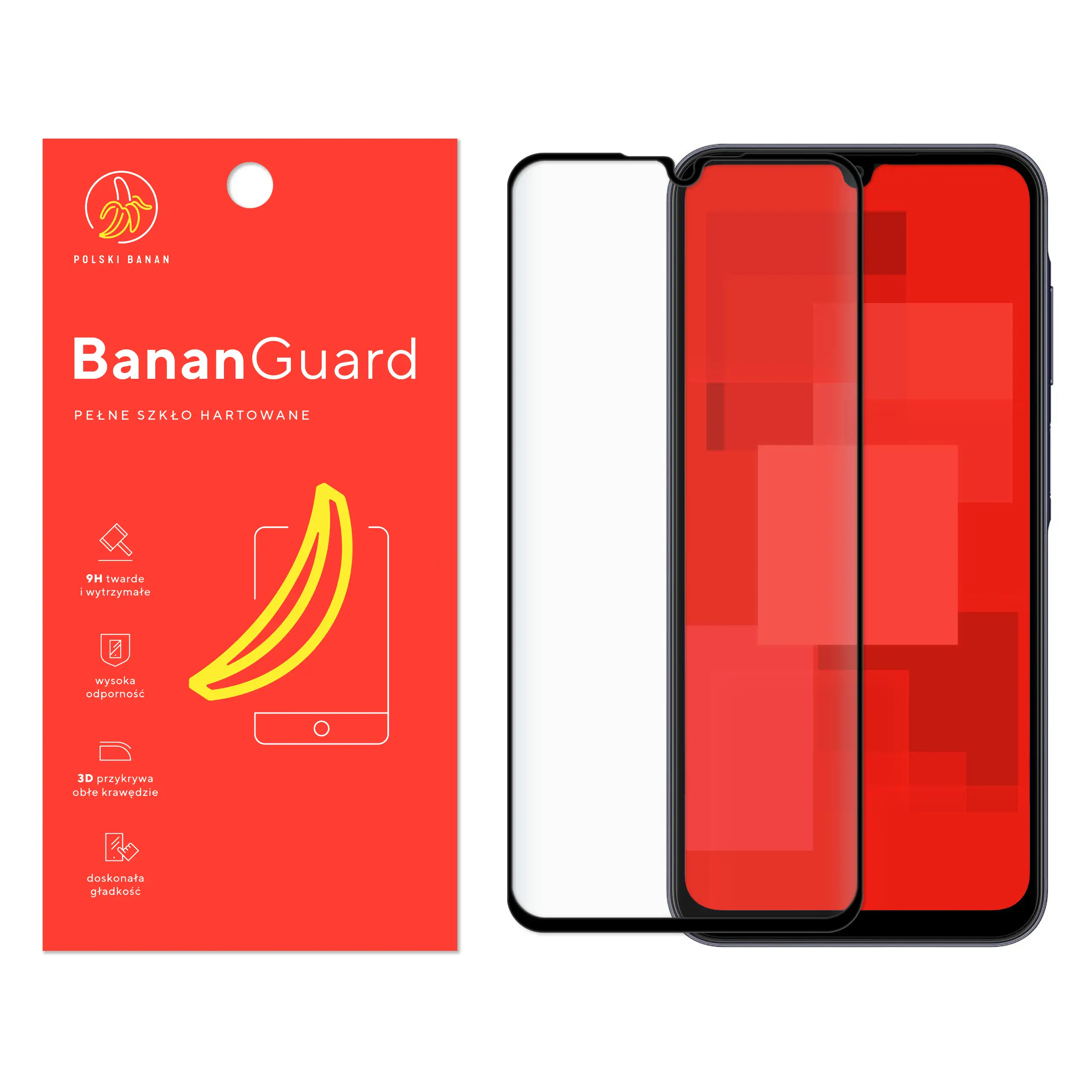 Szkło hartowane 5D Polski Banan BananGuard w kolorze czarnym do Samsung Galaxy A25 5G