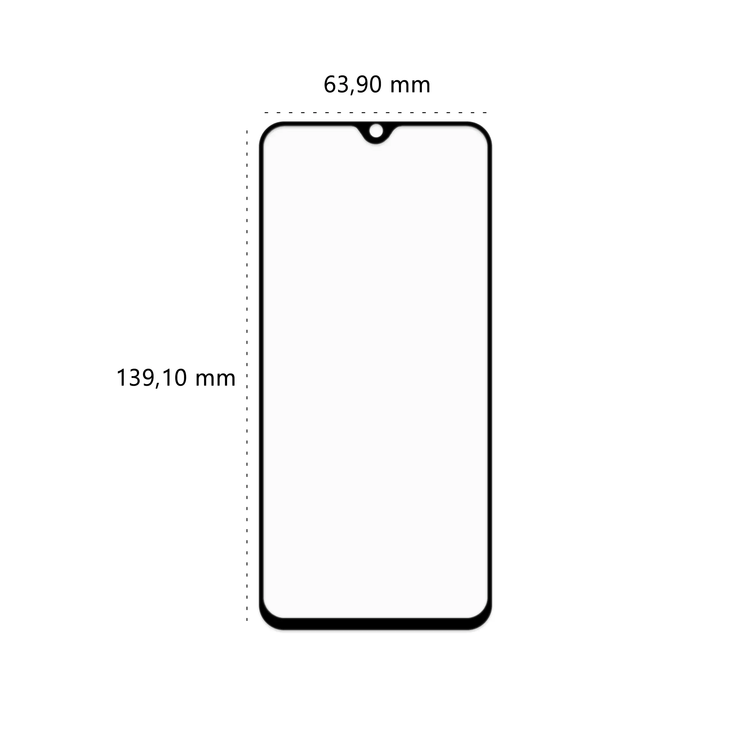 Wymiary szkła hartowanego 3D Polski Banan BananGuard w kolorze czarnym do telefonu Samsung Galaxy A40