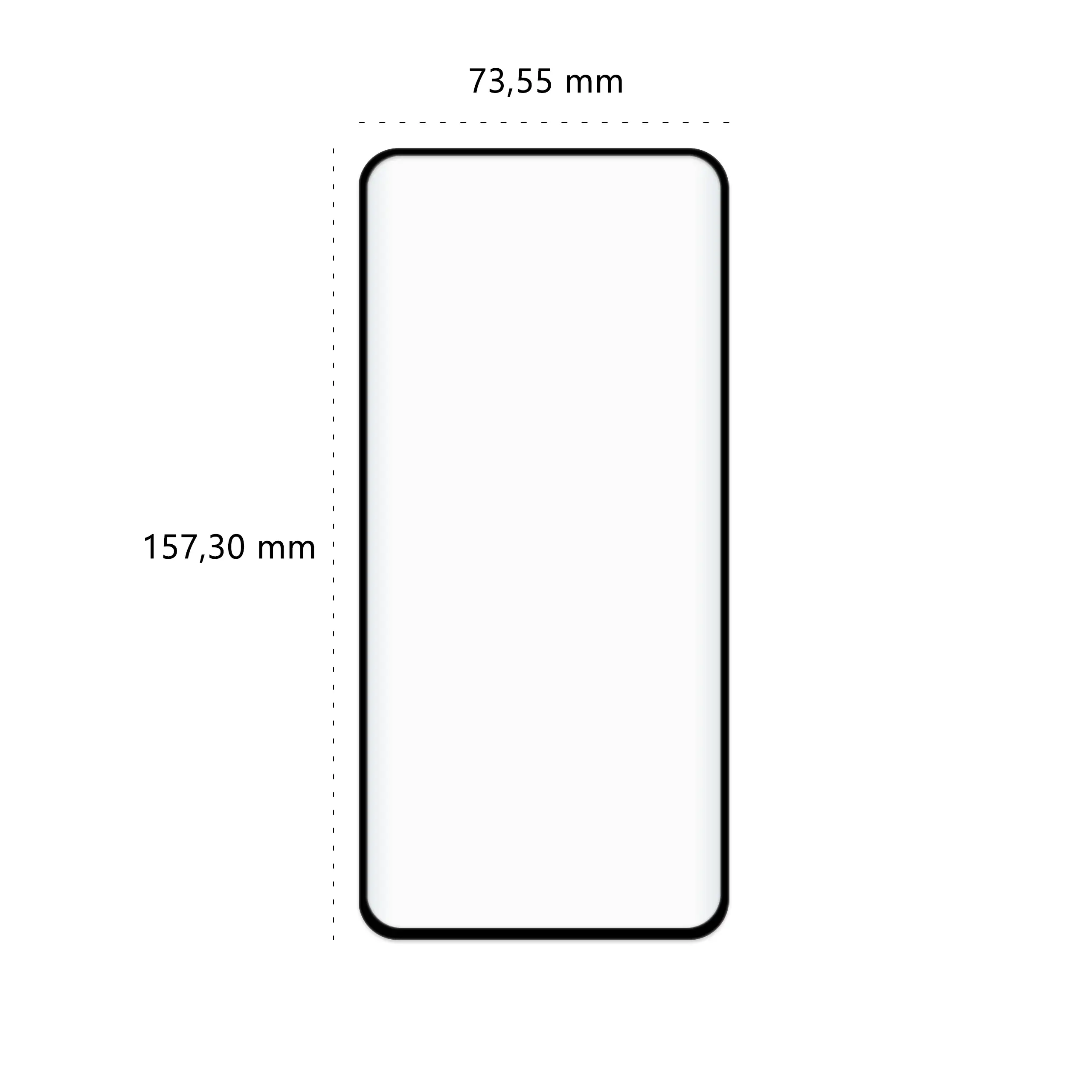 Wymiary szkła hartowanego 5D Polski Banan BananGuard w kolorze czarnym do telefonu Samsung Galaxy A55 5G
