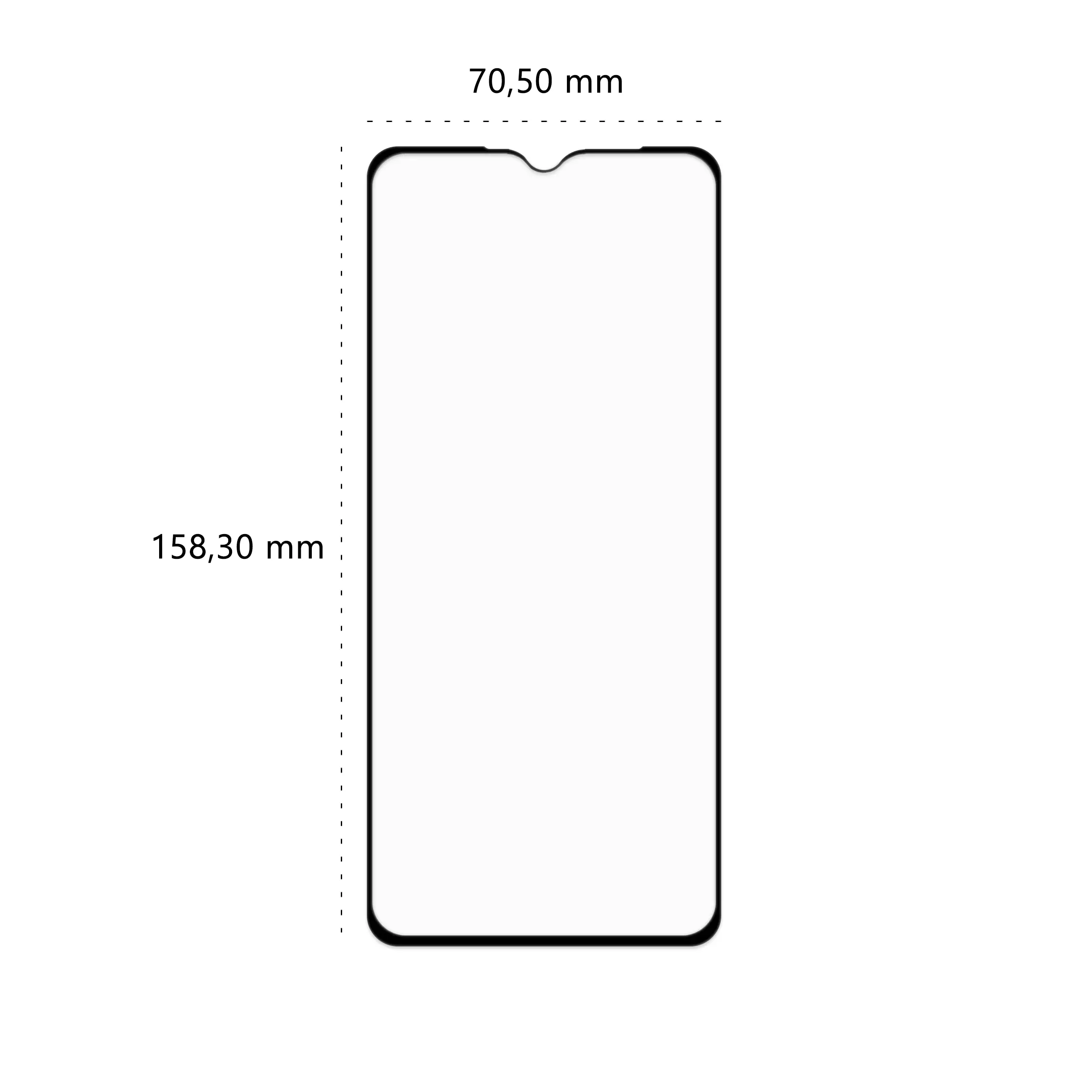 Wymiary szkła hartowanego 3D Polski Banan BananGuard w kolorze czarnym do telefonu Samsung Galaxy A70