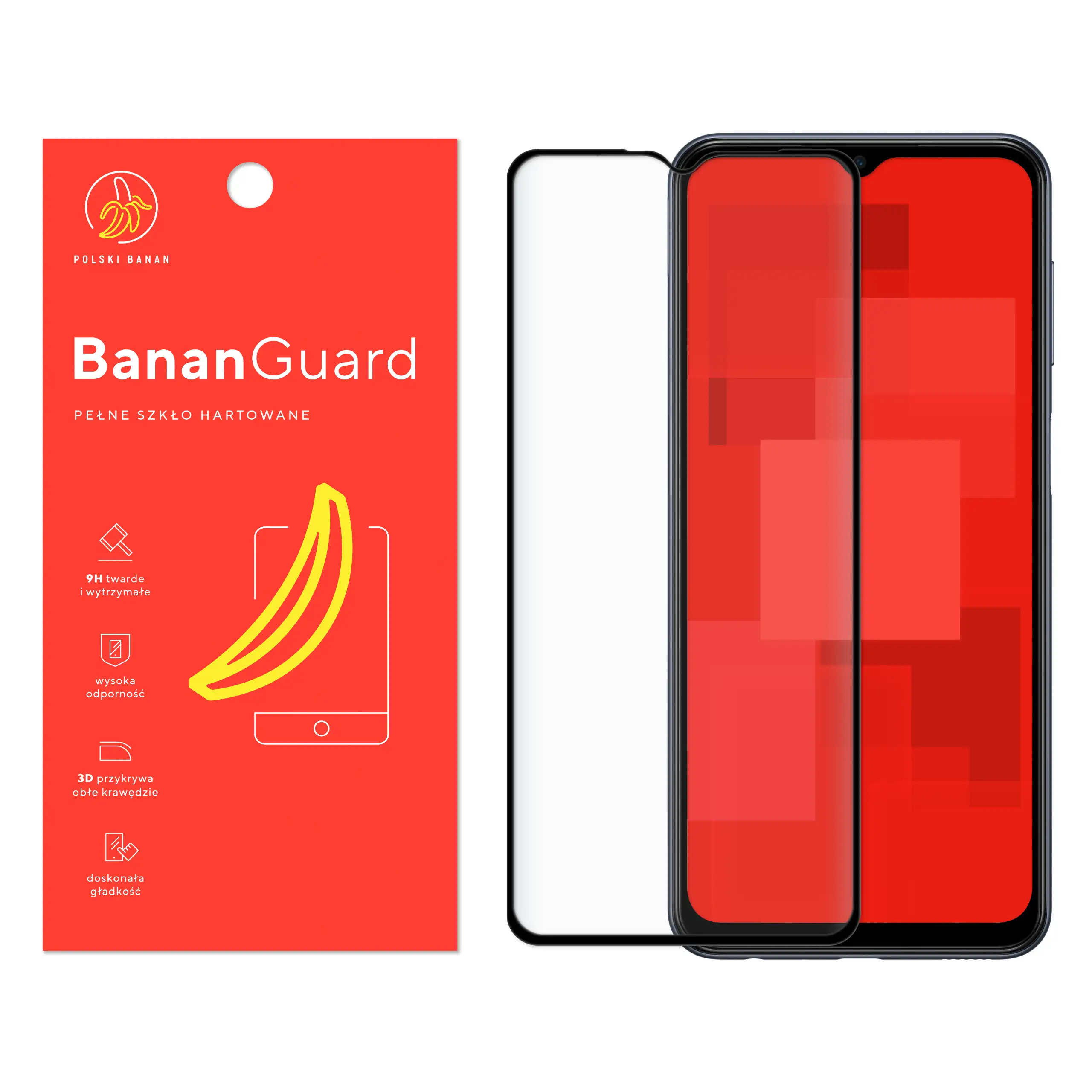 Szkło hartowane 5D Polski Banan BananGuard w kolorze czarnym do Samsung Galaxy M33 5G