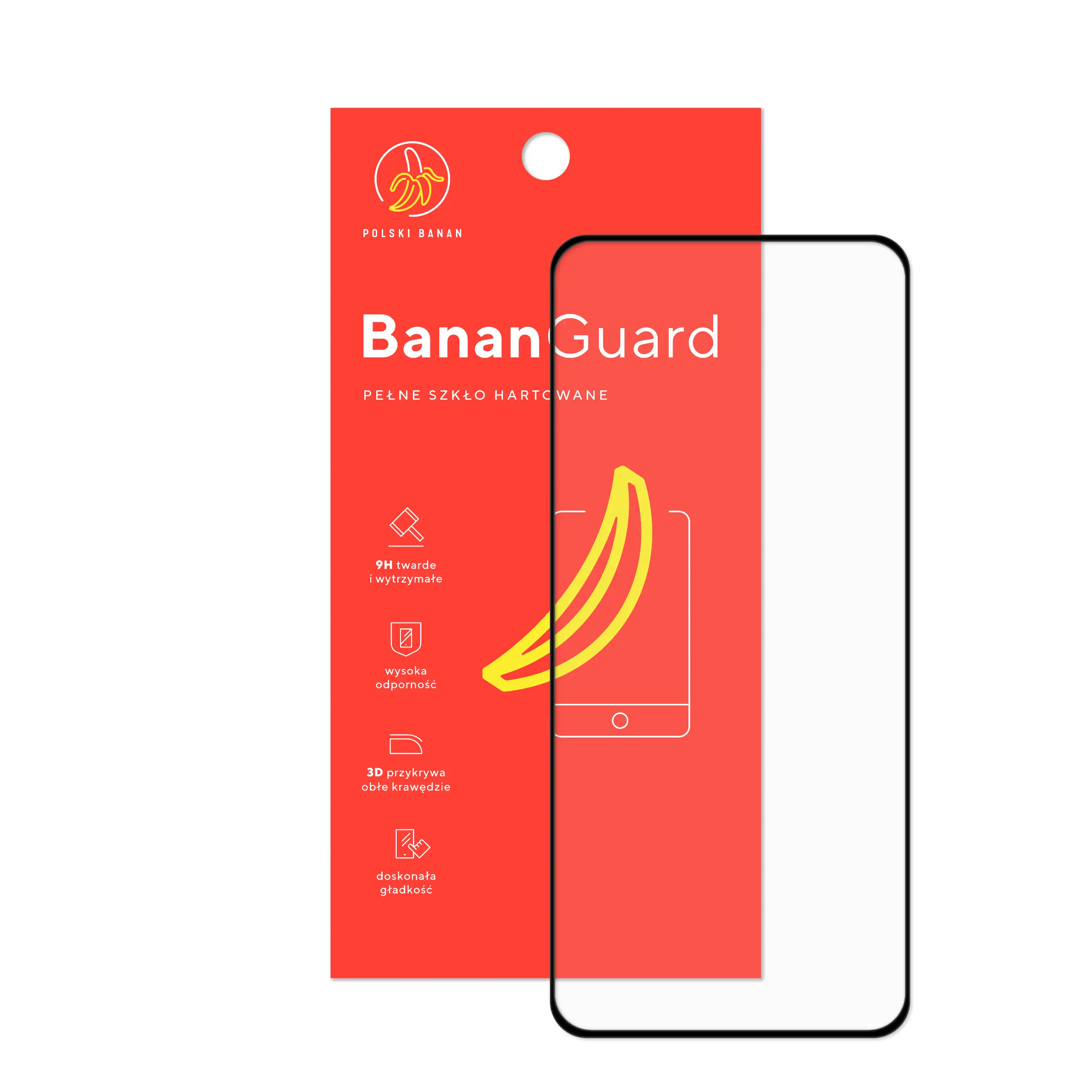 Szkło hartowane 5D Polski Banan BananGuard w kolorze czarnym z opakowaniem do telefonu Samsung Galaxy M52 / M52 5G