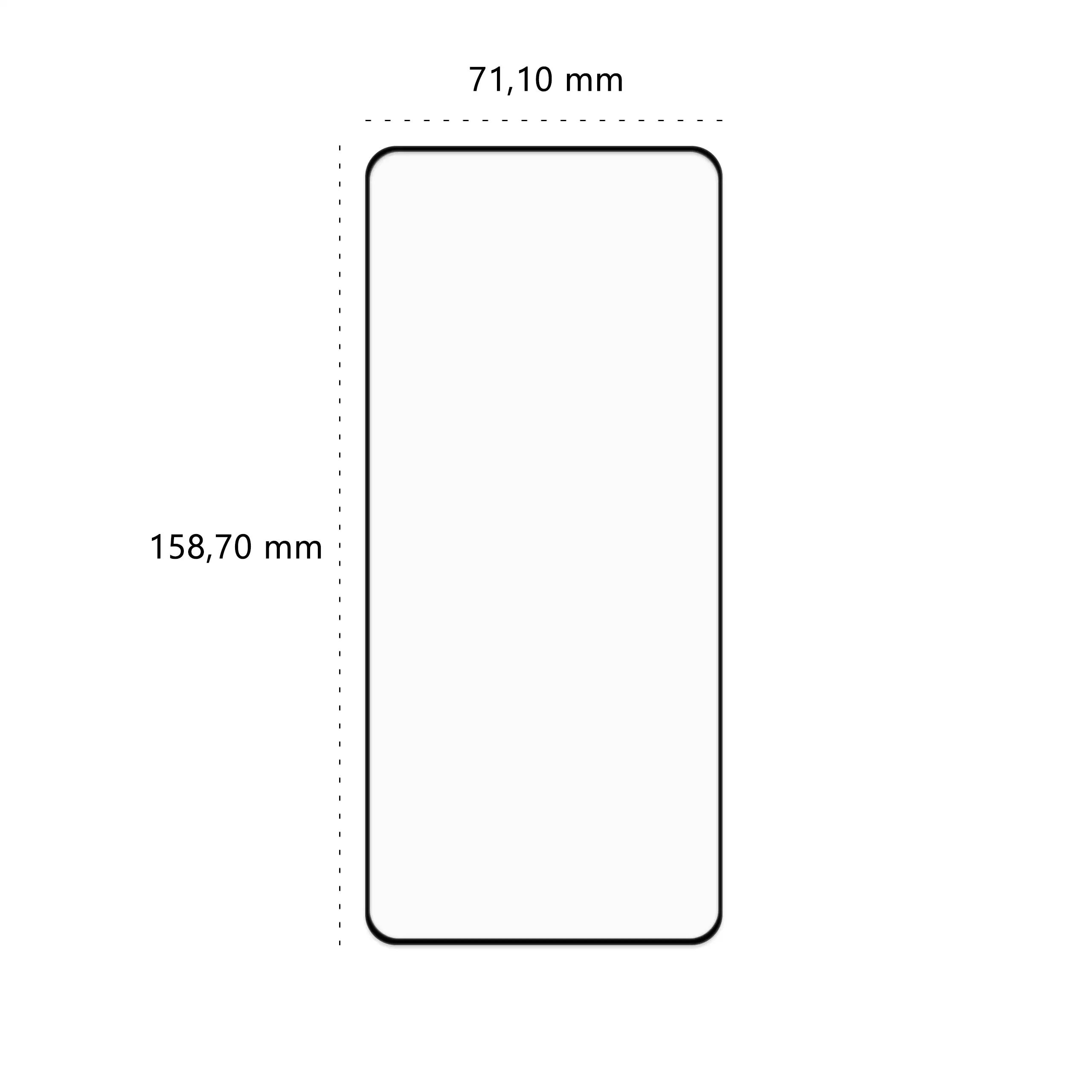 Wymiary szkła hartowanego 5D Polski Banan BananGuard w kolorze czarnym do telefonu Samsung Galaxy M55 5G