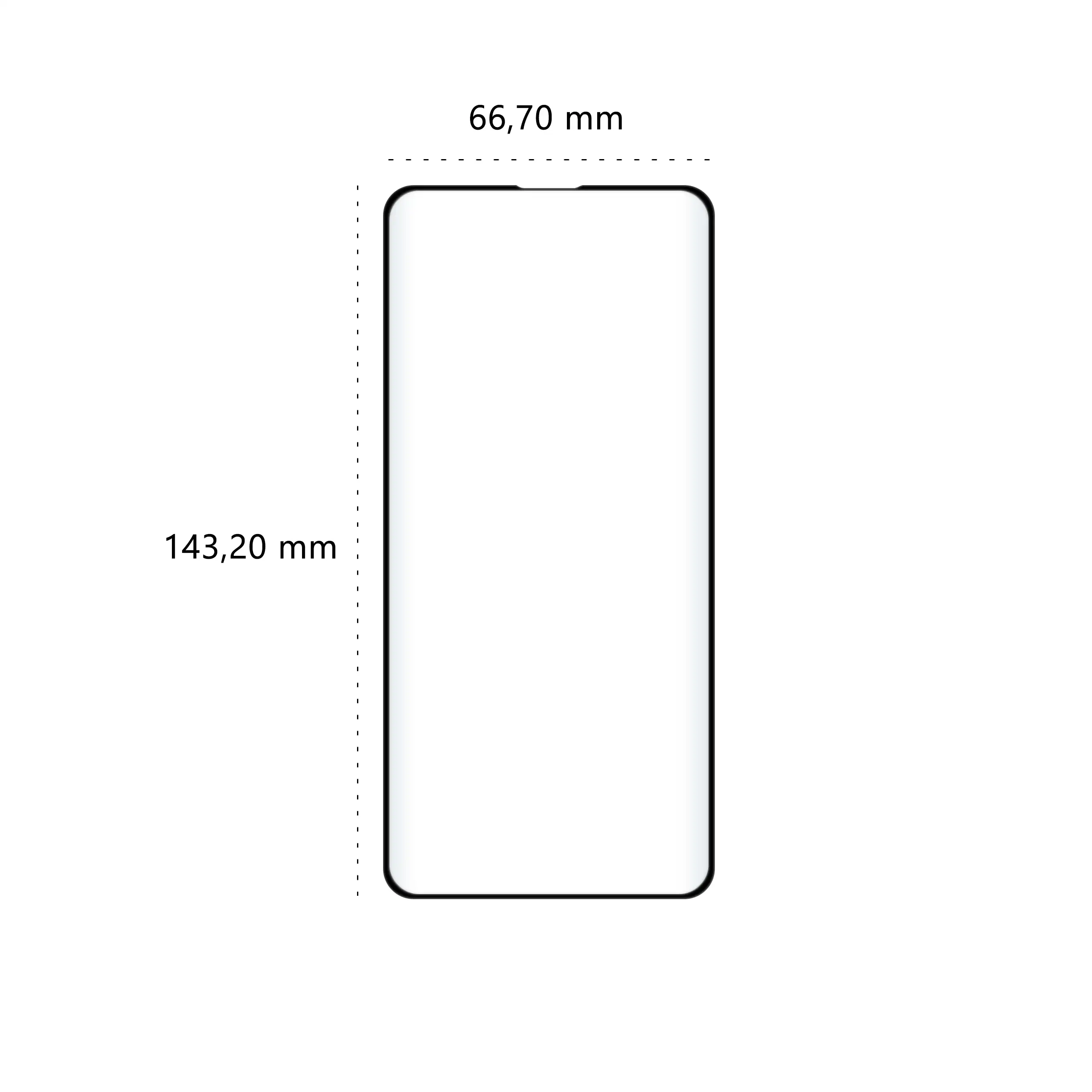 Wymiary szkła hartowanego 5D Polski Banan BananGuard w kolorze czarnym do telefonu Samsung Galaxy S10