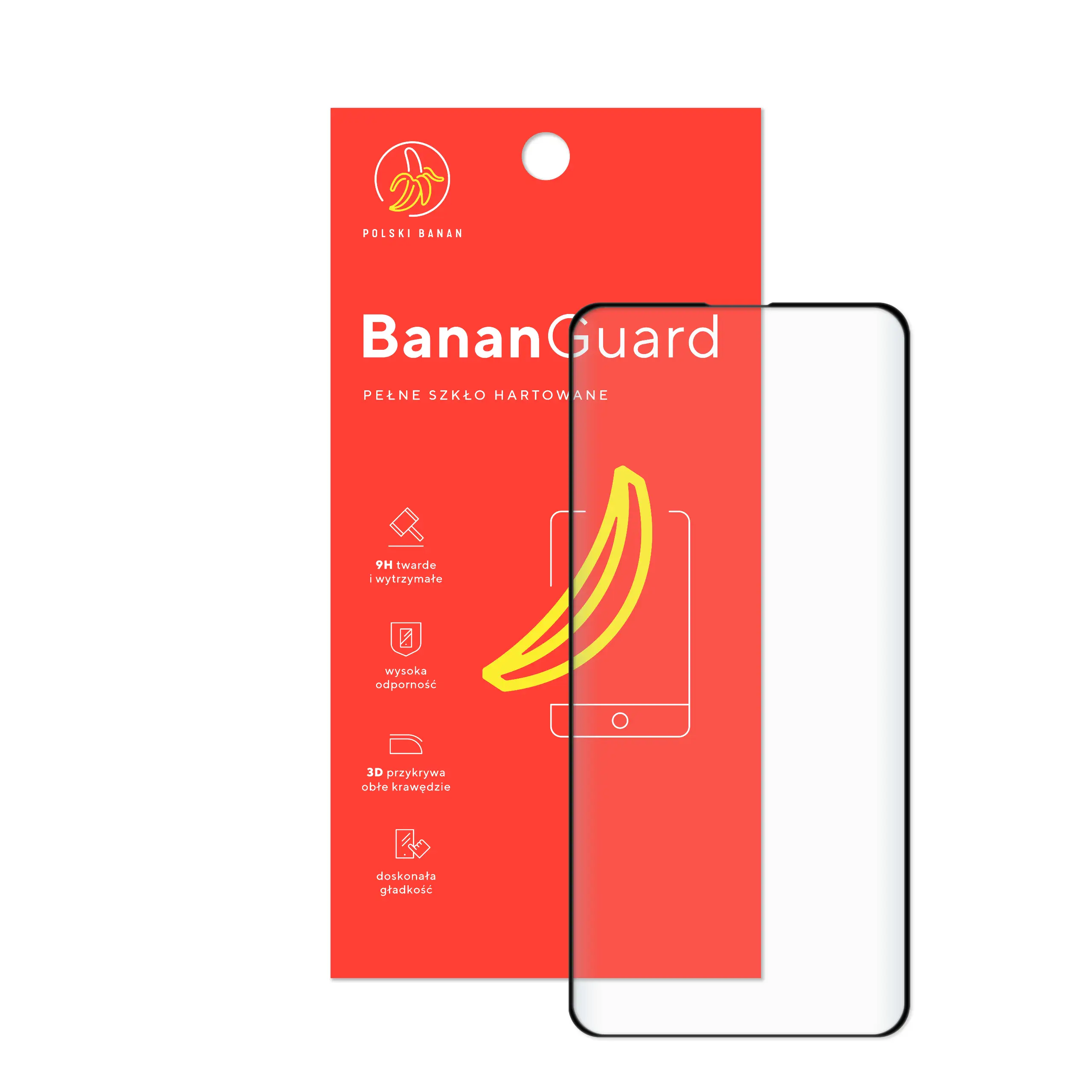 Szkło hartowane 5D Polski Banan BananGuard w kolorze czarnym z opakowaniem do telefonu Samsung Galaxy S10 Plus