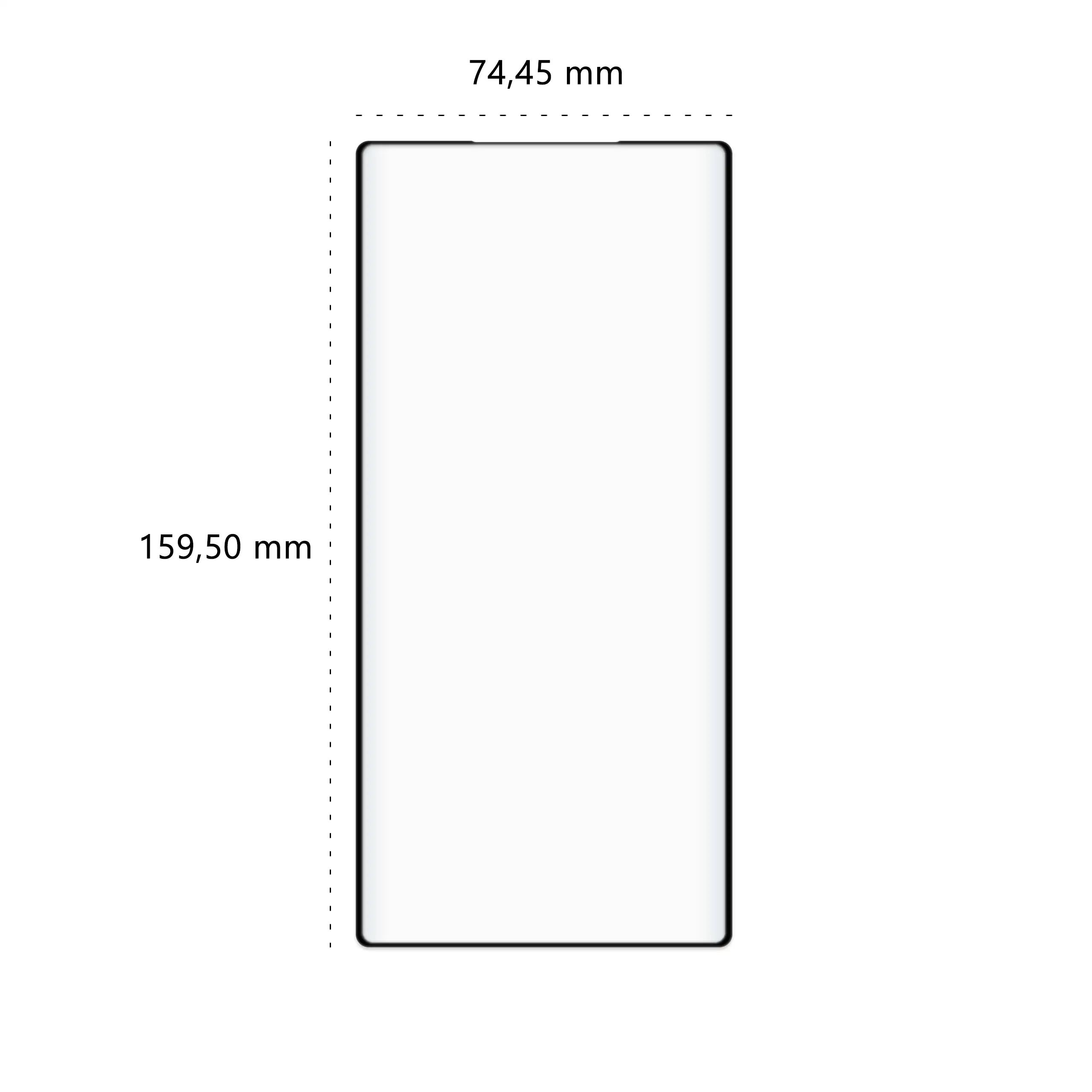 Wymiary szkła hartowanego 5D Polski Banan BananGuard w kolorze czarnym do telefonu Samsung Galaxy S22 Ultra