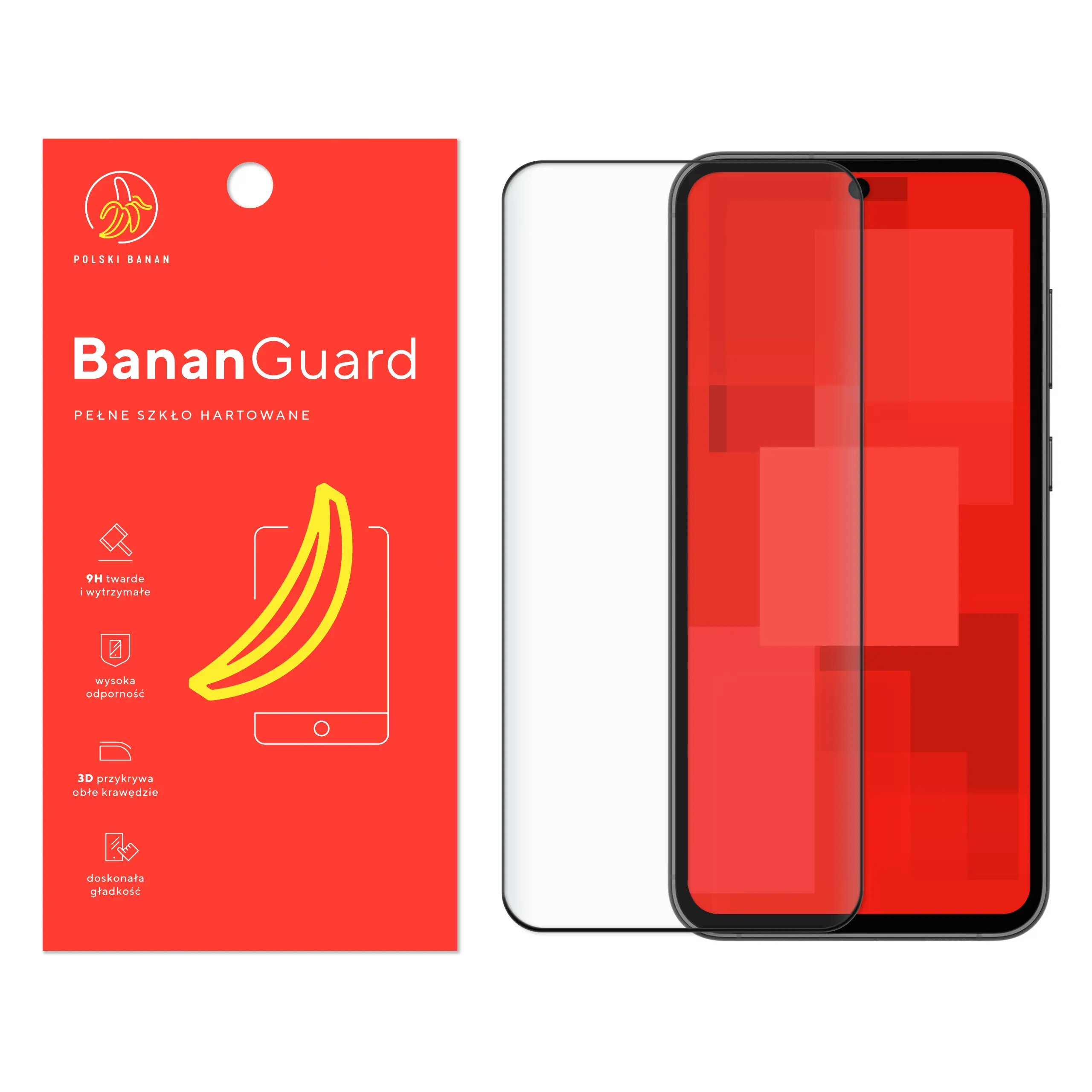 Szkło hartowane 5D Polski Banan BananGuard w kolorze czarnym do Samsung Galaxy S23 FE