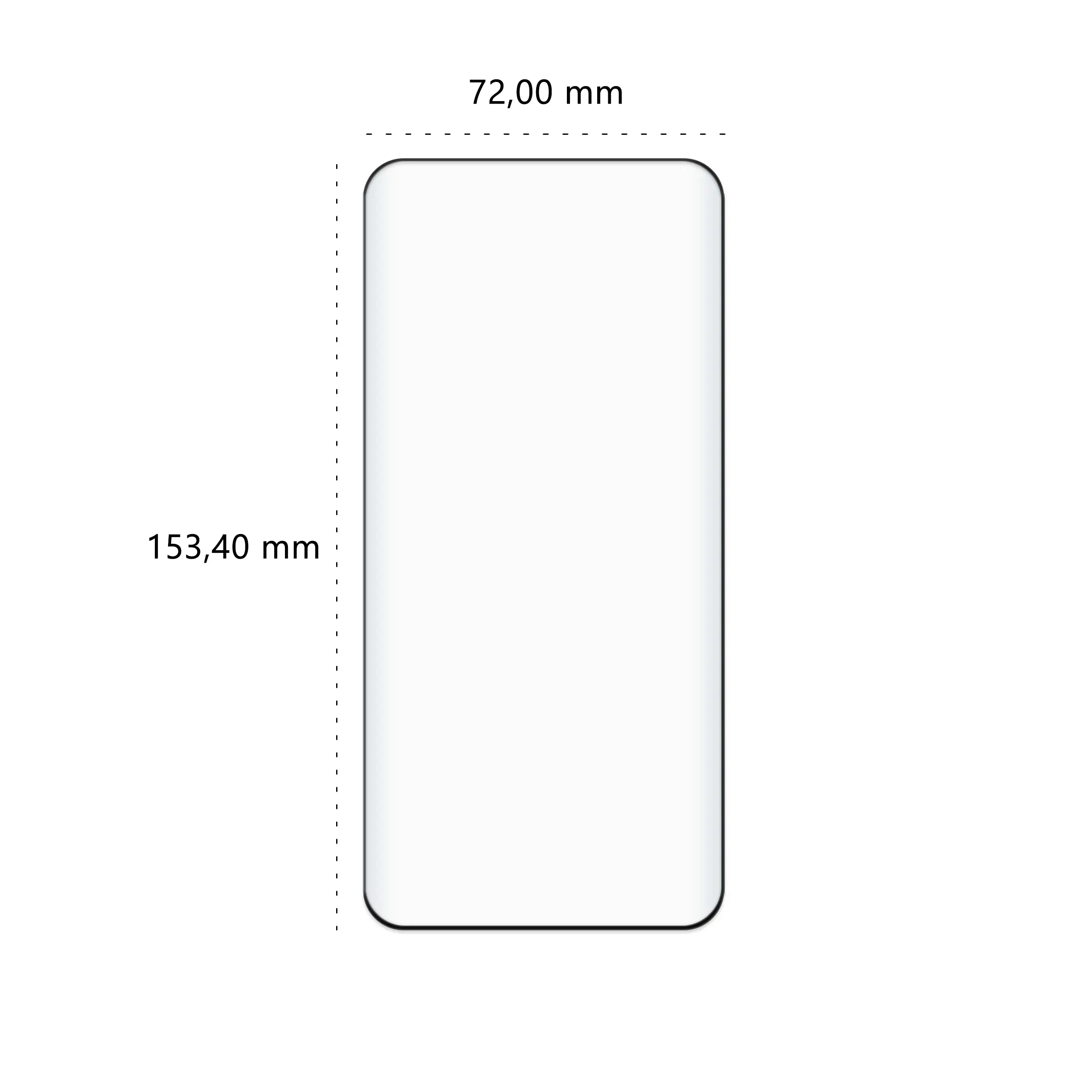 Wymiary szkła hartowanego 5D Polski Banan BananGuard w kolorze czarnym do telefonu Samsung Galaxy S23 FE