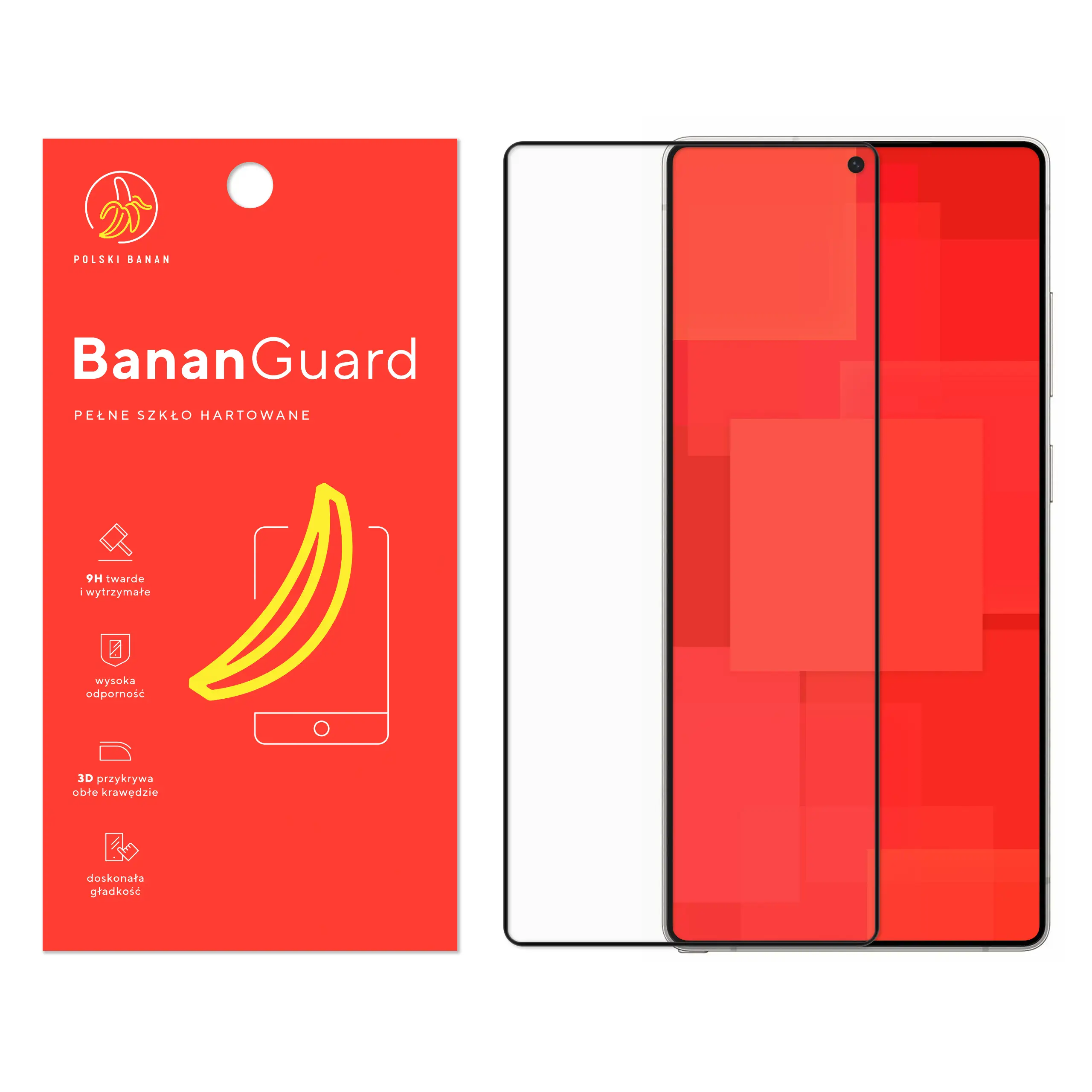 Szkło hartowane 5D Polski Banan BananGuard w kolorze czarnym do Samsung Galaxy S25 Ultra