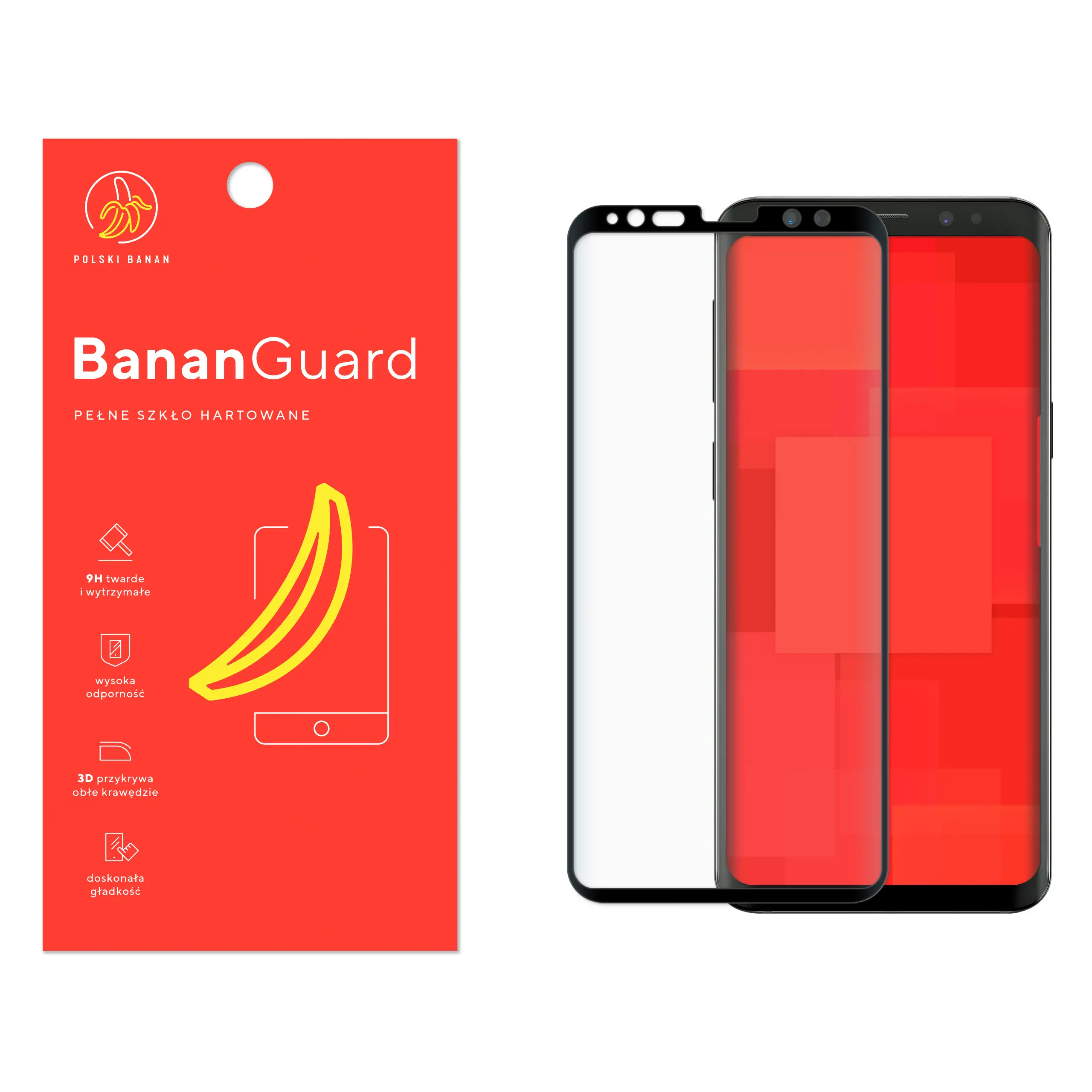 Szkło hartowane 5D Polski Banan BananGuard w kolorze czarnym do Samsung Galaxy S9