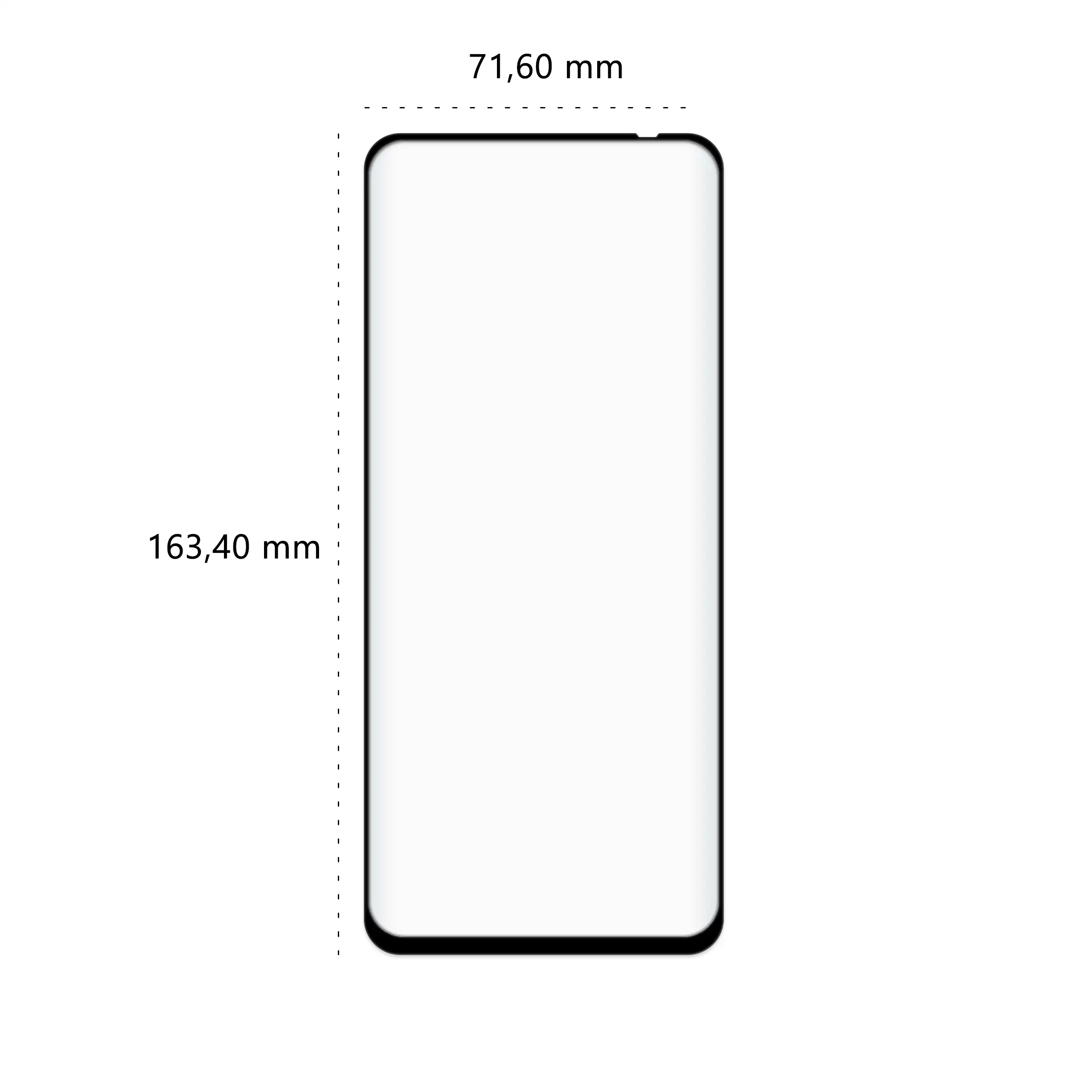 Wymiary szkła hartowanego 5D Polski Banan BananGuard w kolorze czarnym do telefonu Xiaomi Redmi 12
