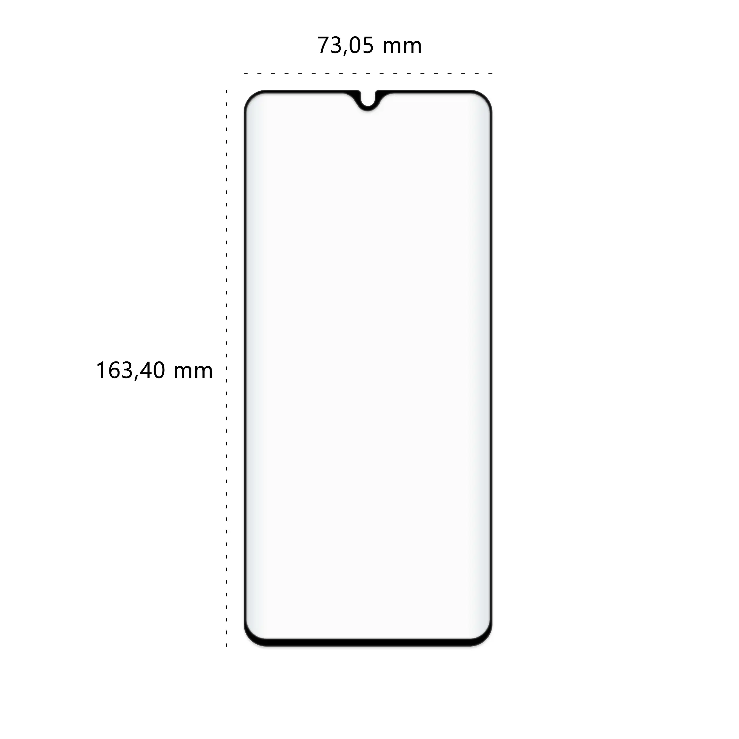 Wymiary szkła hartowanego 5D Polski Banan BananGuard w kolorze czarnym do telefonu Xiaomi Redmi 13C